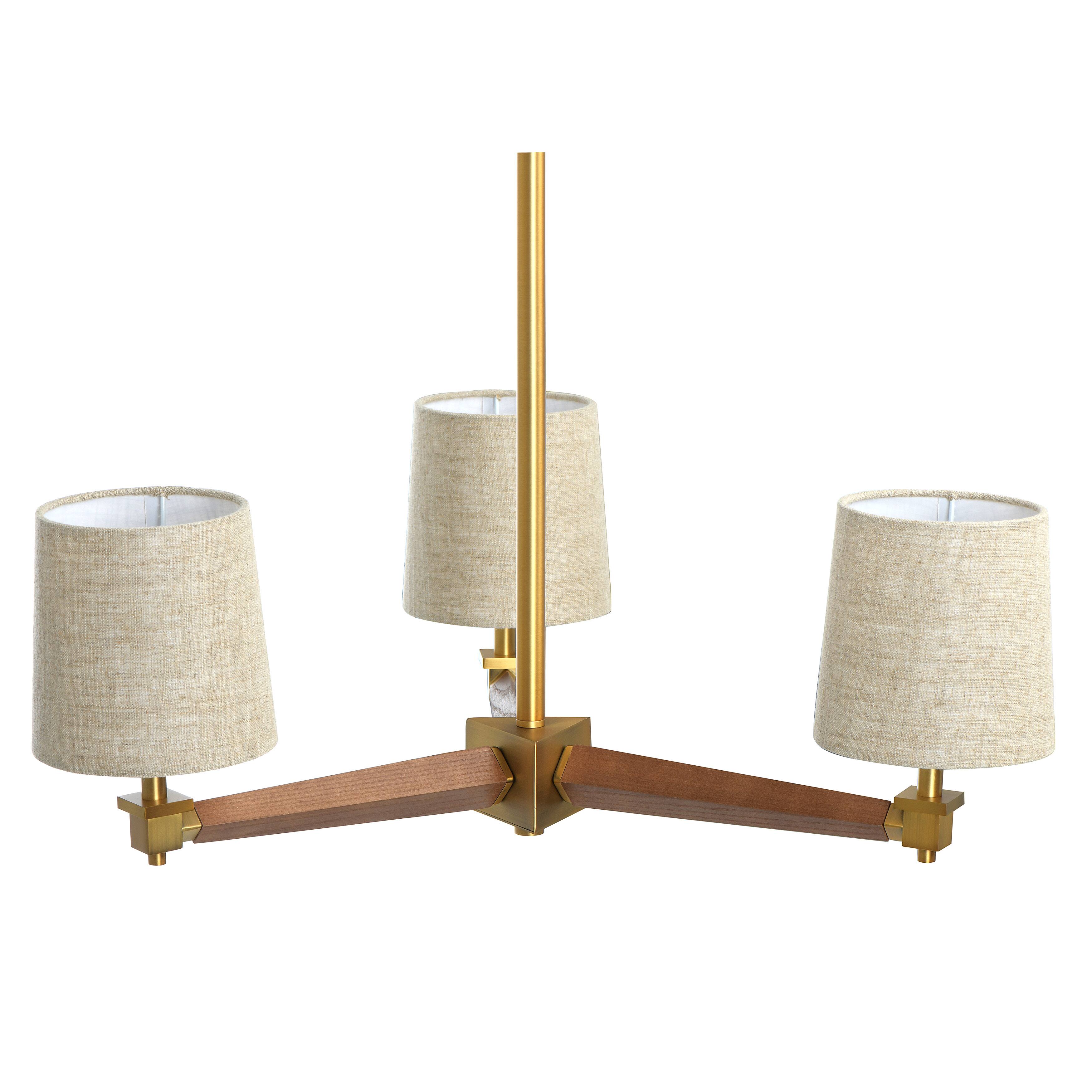 Hello Honey&#xAE; 37.5&#x22; Wood &#x26; Metal Chandelier with Linen Shades
