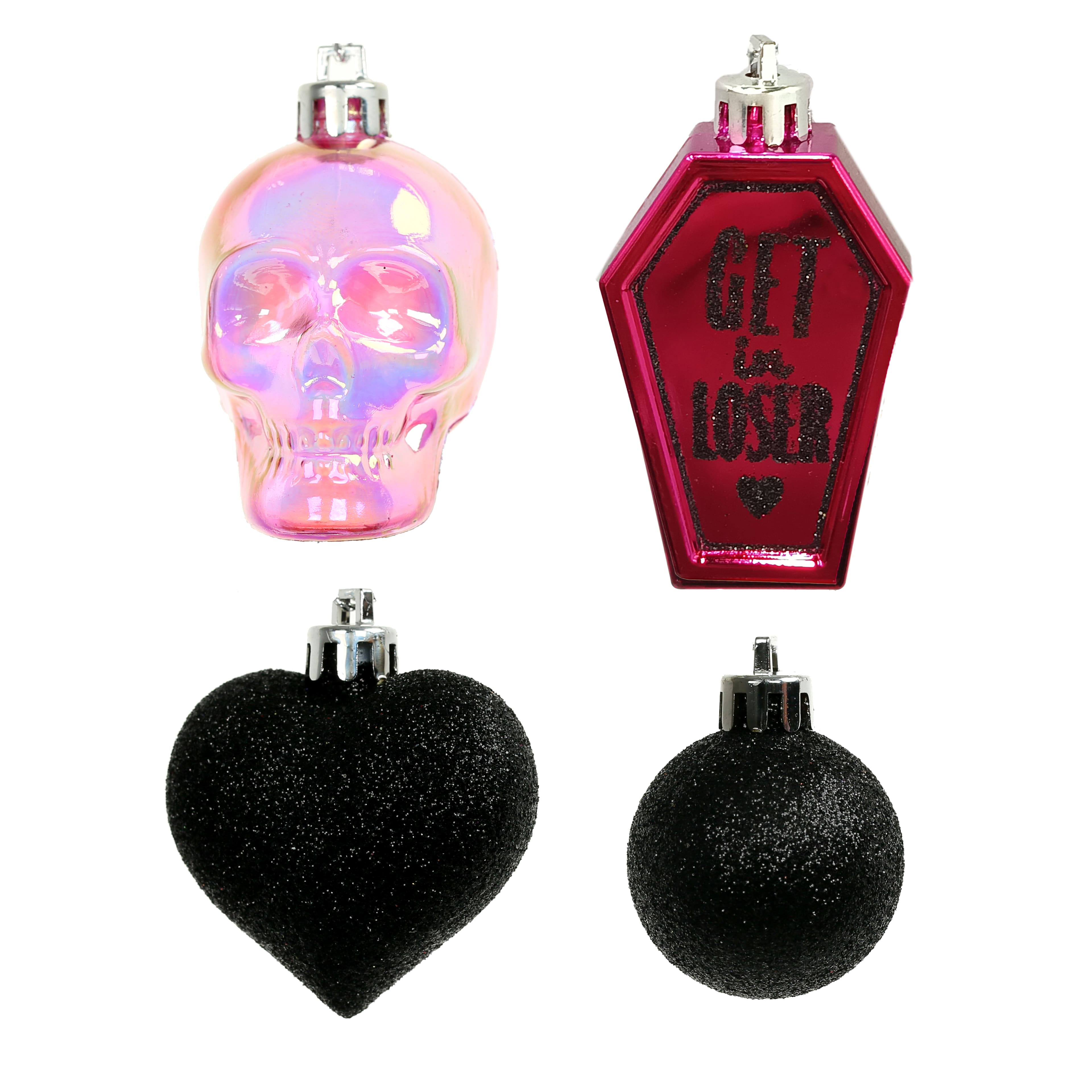 Pink Skulls 6 Piece Plastic Ornament Set by Ashland&#xAE;