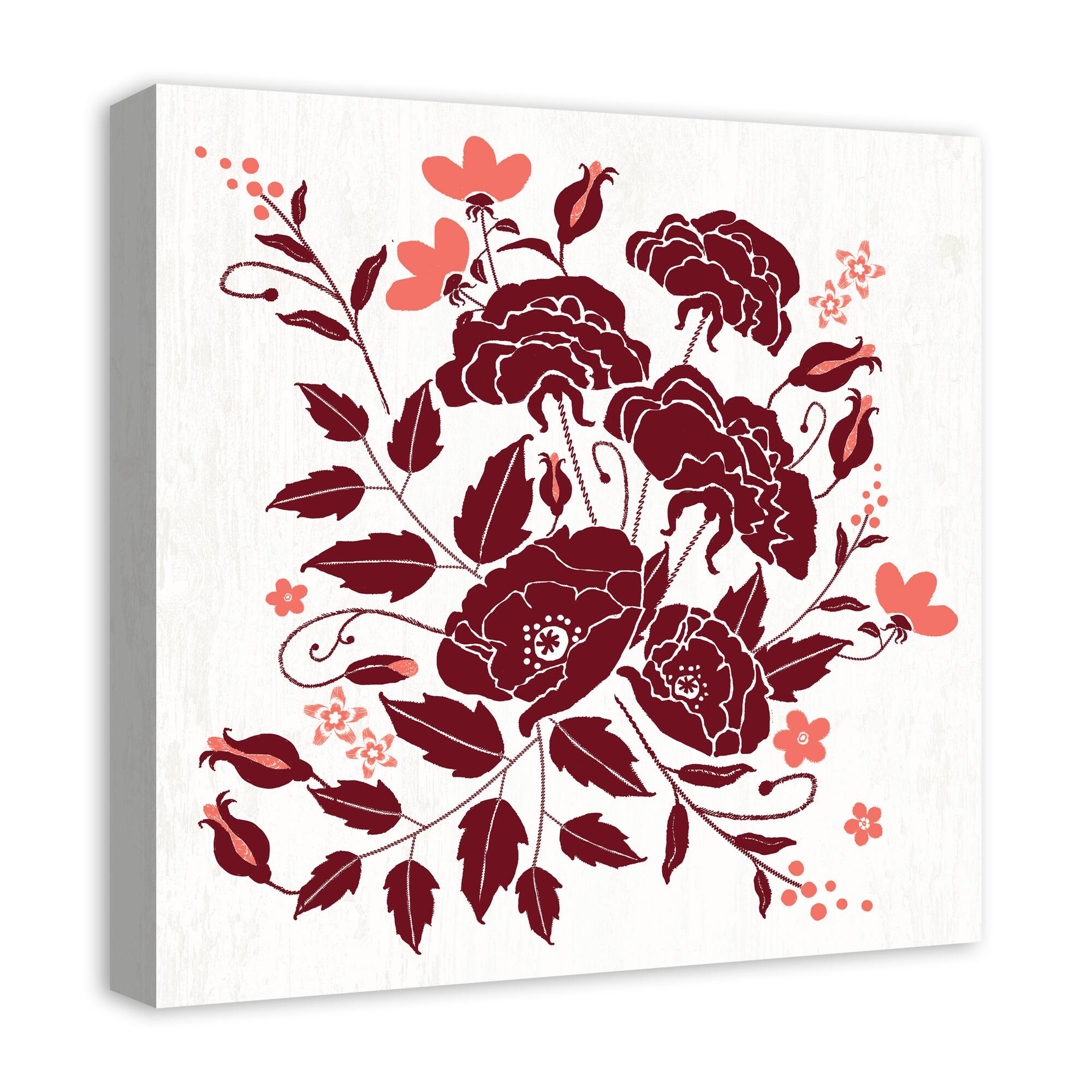 Red Flowers Canvas Wall Art