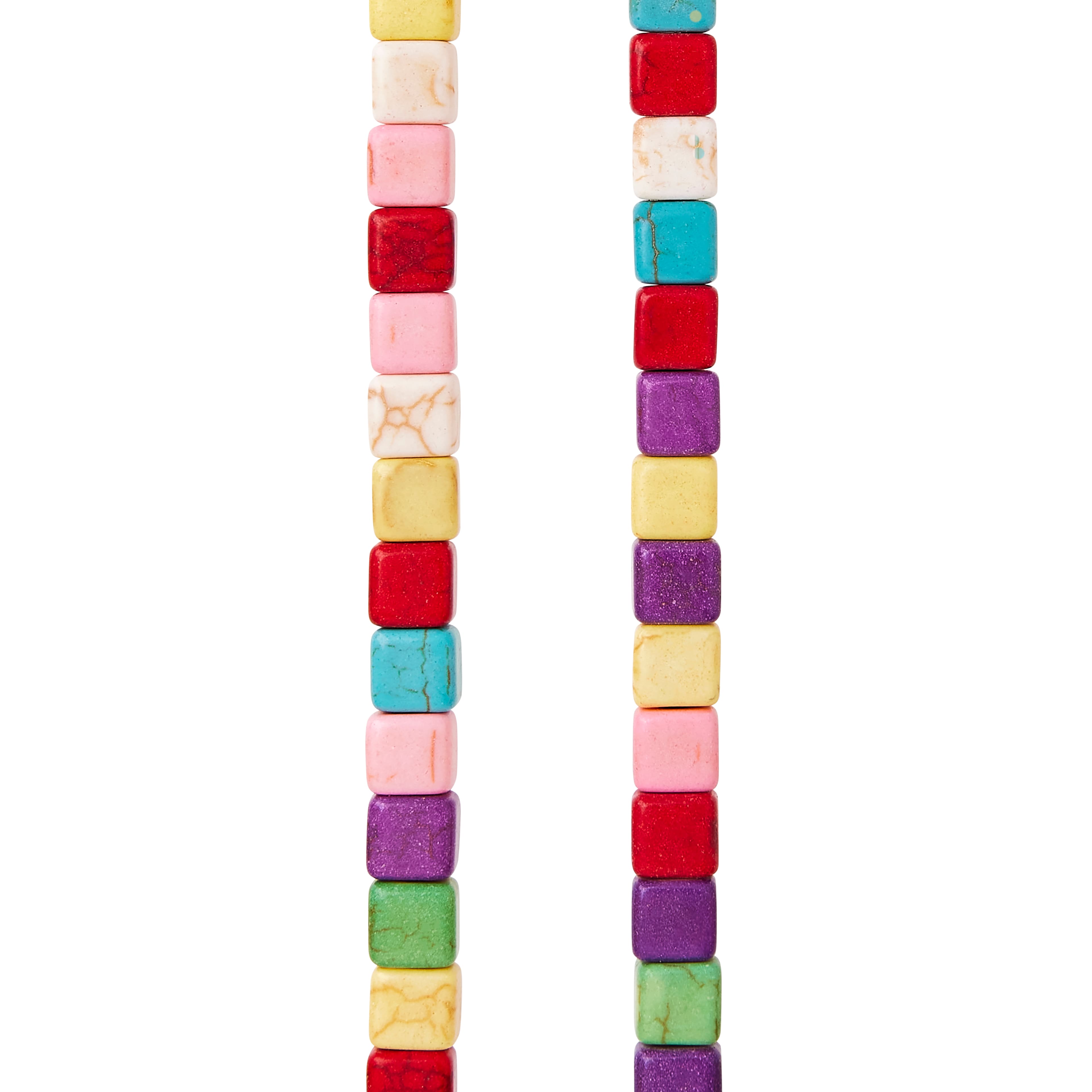 Multicolor Howlite Cube Beads by Bead Landing&#x2122;, 5mm 