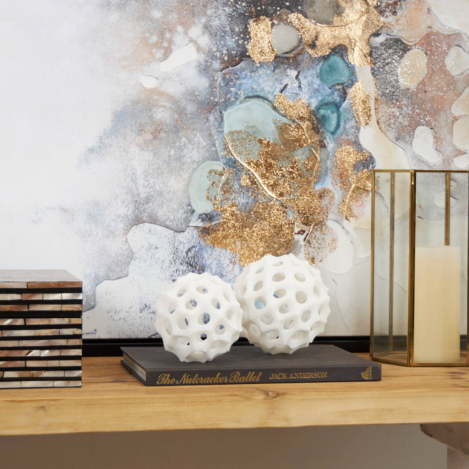 Cream Orb Abstract Sculpture Set