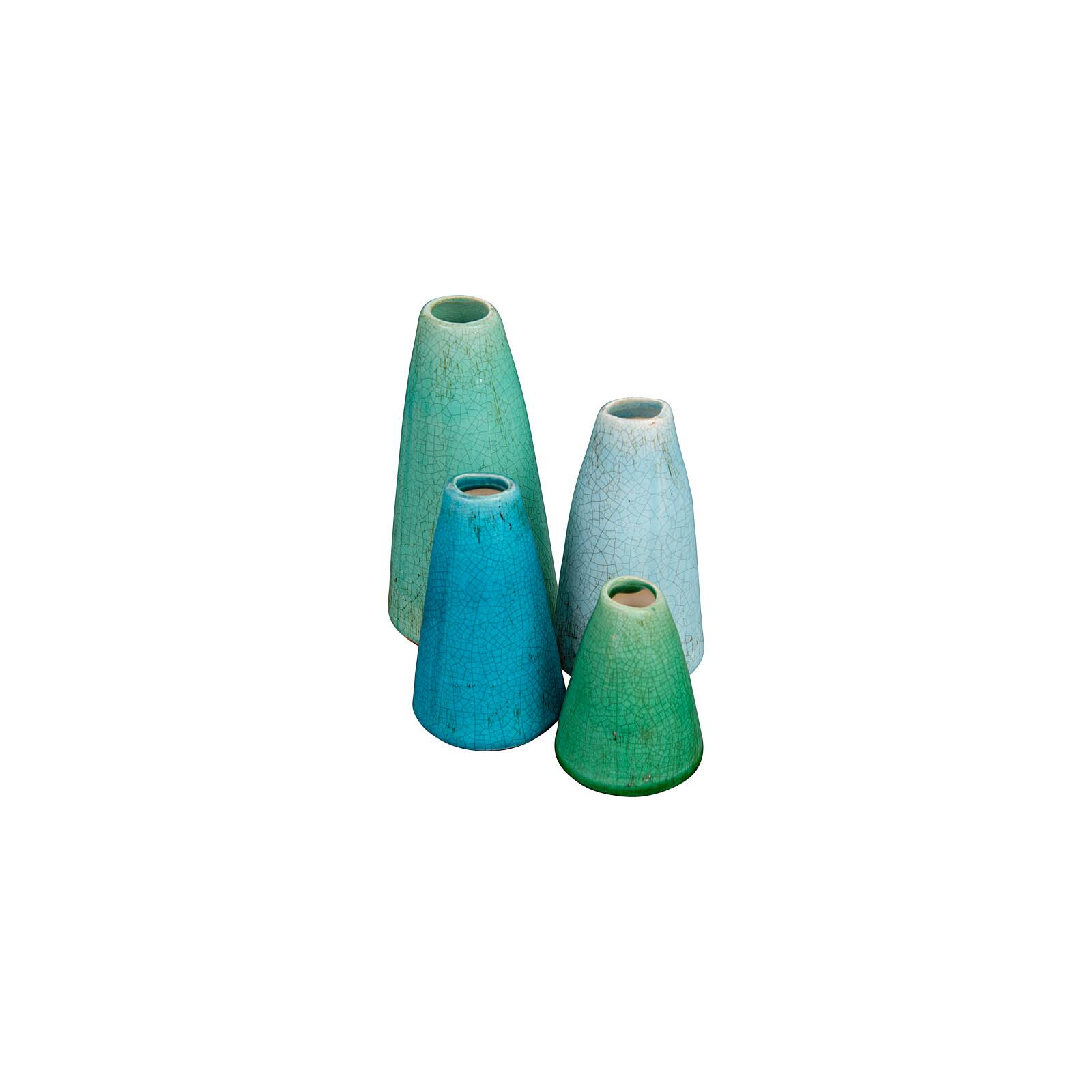 Green &#x26; Blue Terracotta Vase Set