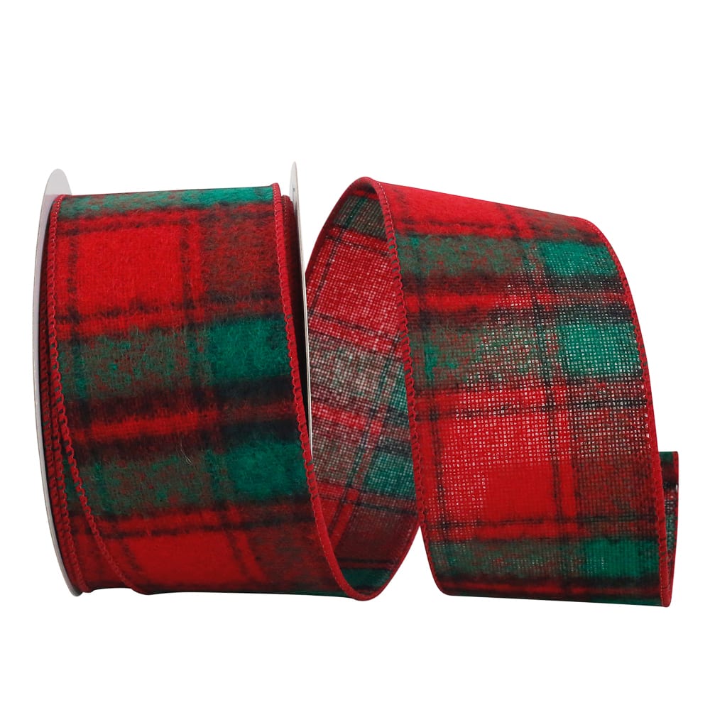 JAM Paper 2.5" x 10yd. Flannel Wired Duff Plaid Ribbon