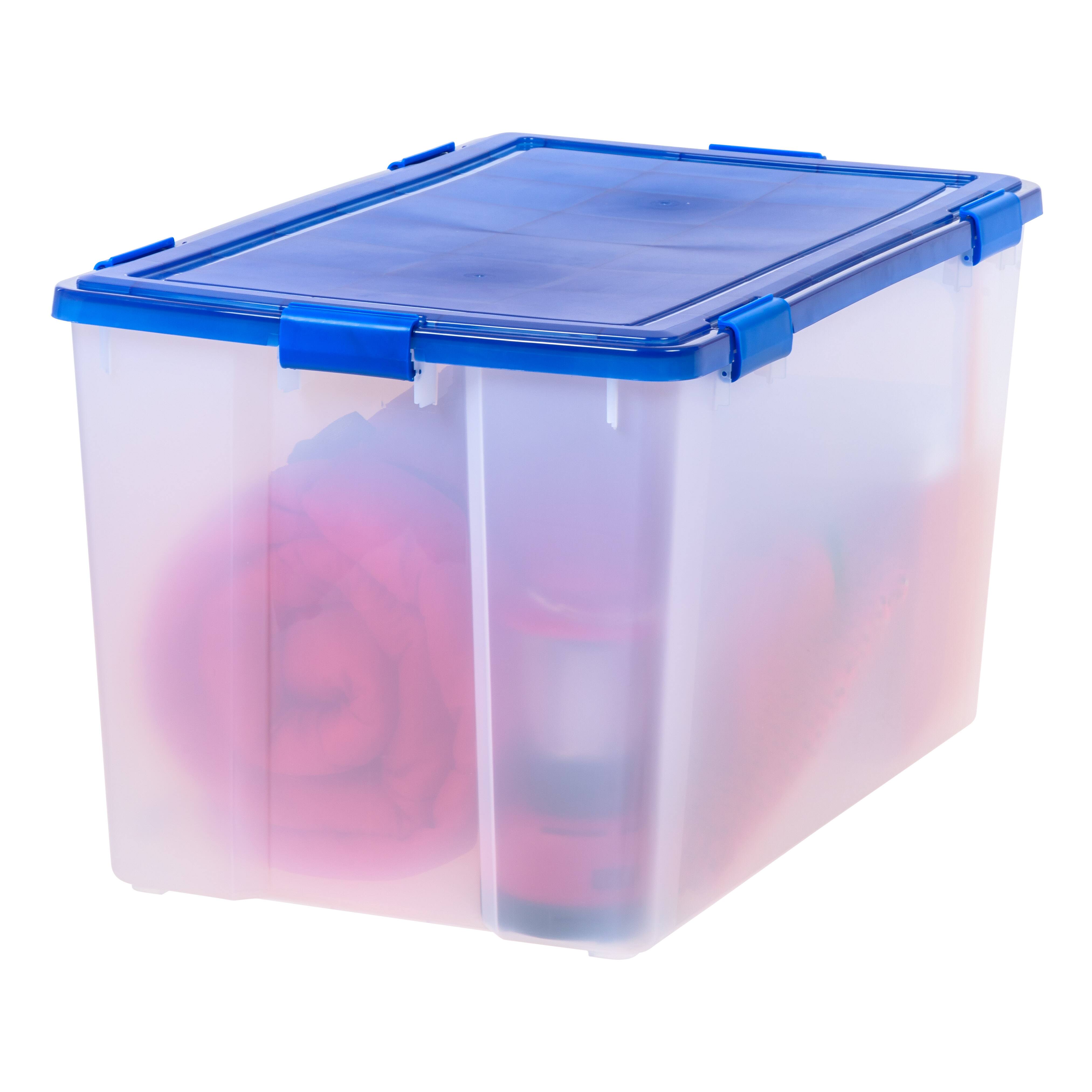 IRIS&#xAE; 156qt. Clear Ultimate Box with Blue Buckle Lid