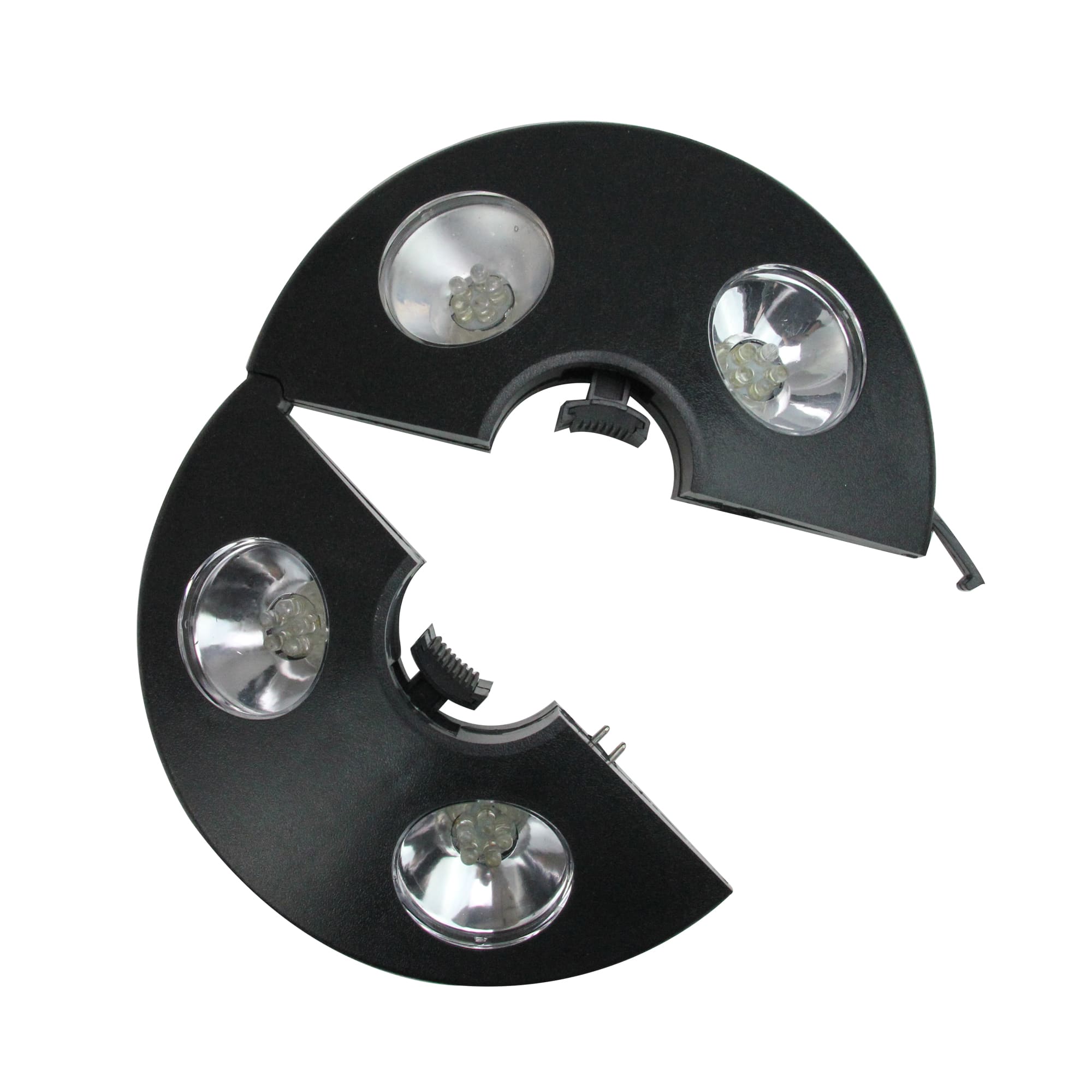 8&#x22; Black 4-Panel Patio Umbrella Light