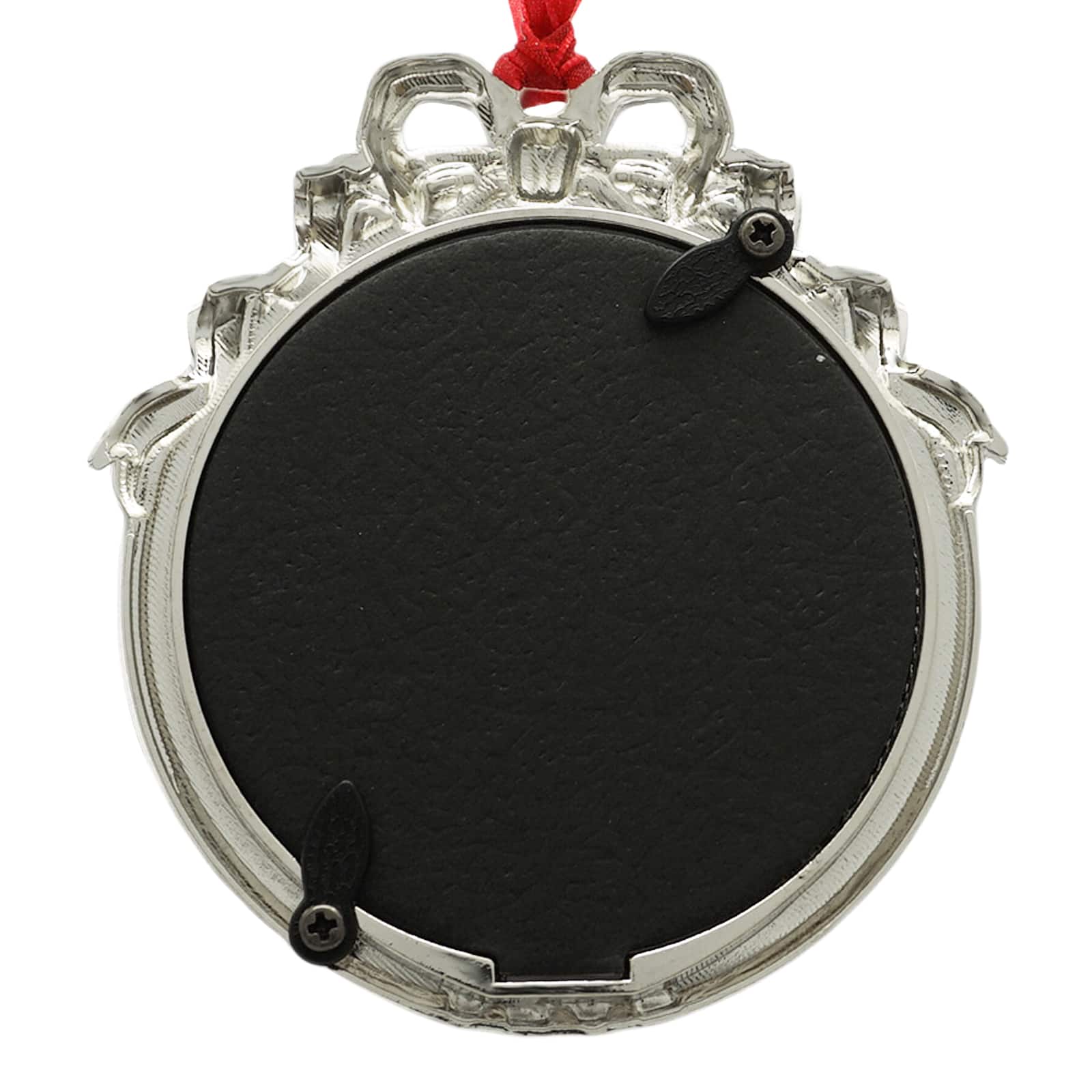 2.5&#x22; x 2.5&#x22; Silver Round Ribbon 2025 Metal Ornament Frame by Studio D&#xE9;cor&#xAE;