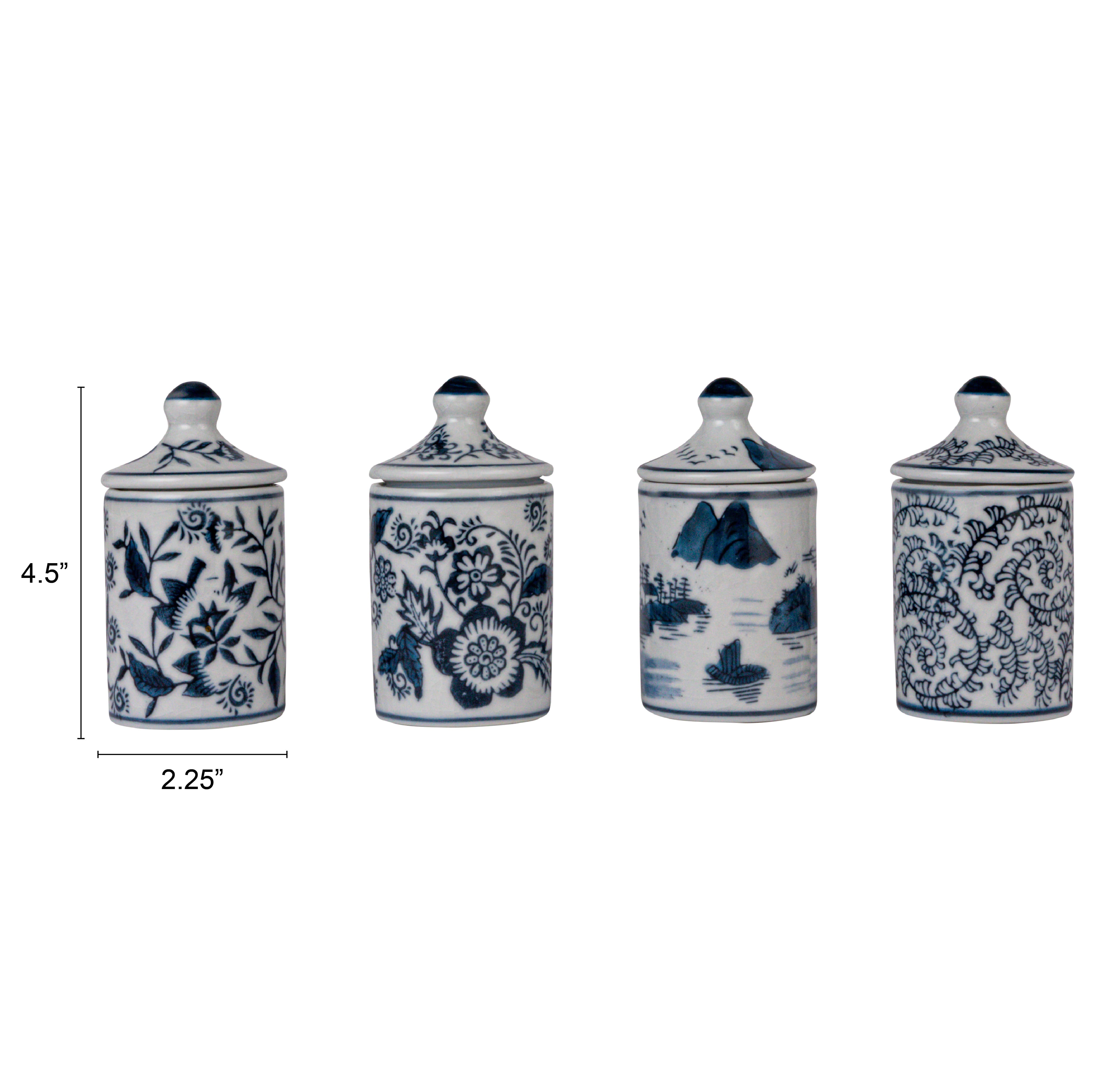Hello Honey® 4.5" Blue Blossom Enchantment Stoneware Jar Set