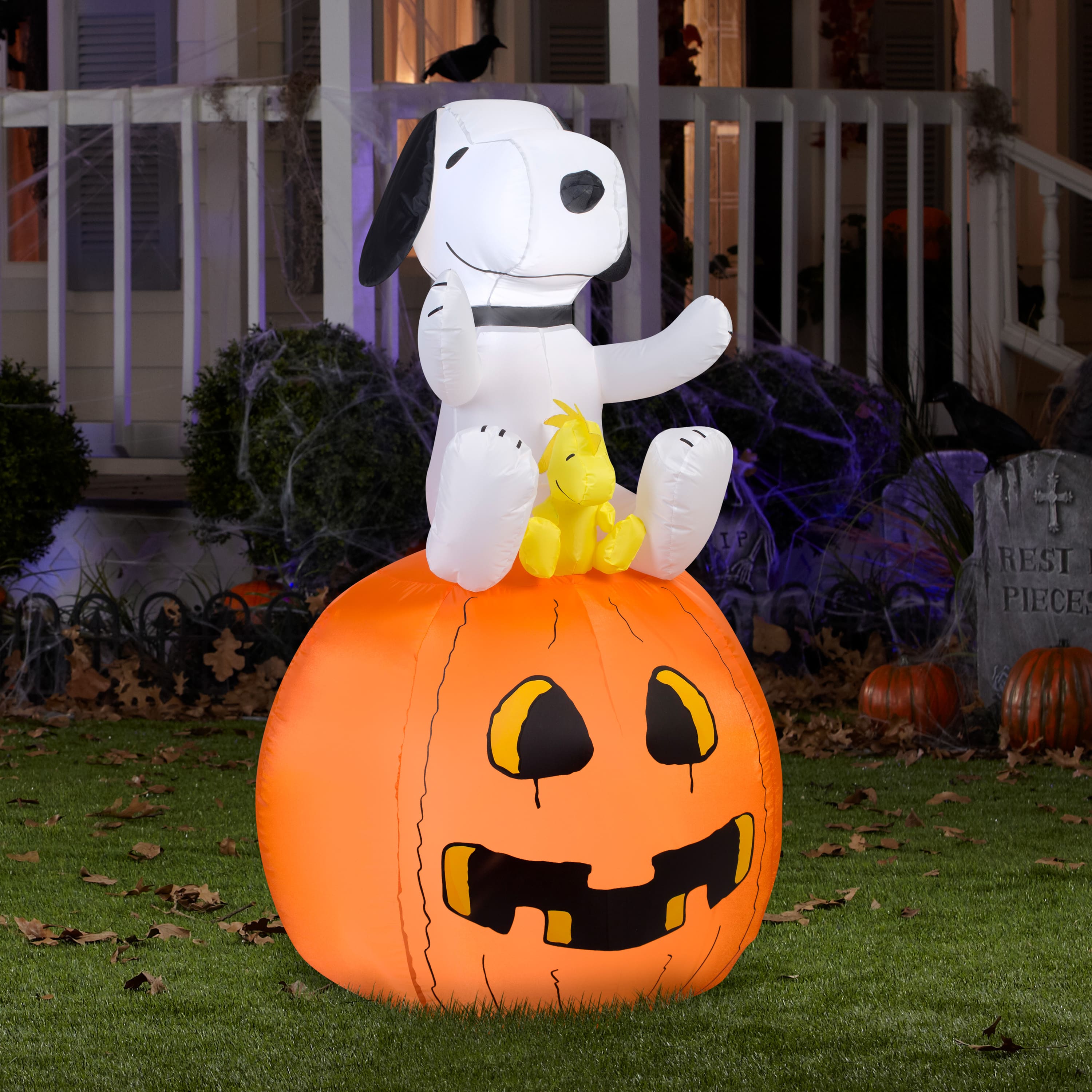 4.5ft. Airblown&#xAE; Inflatable Halloween Peanuts&#xAE; Snoopy on Pumpkin