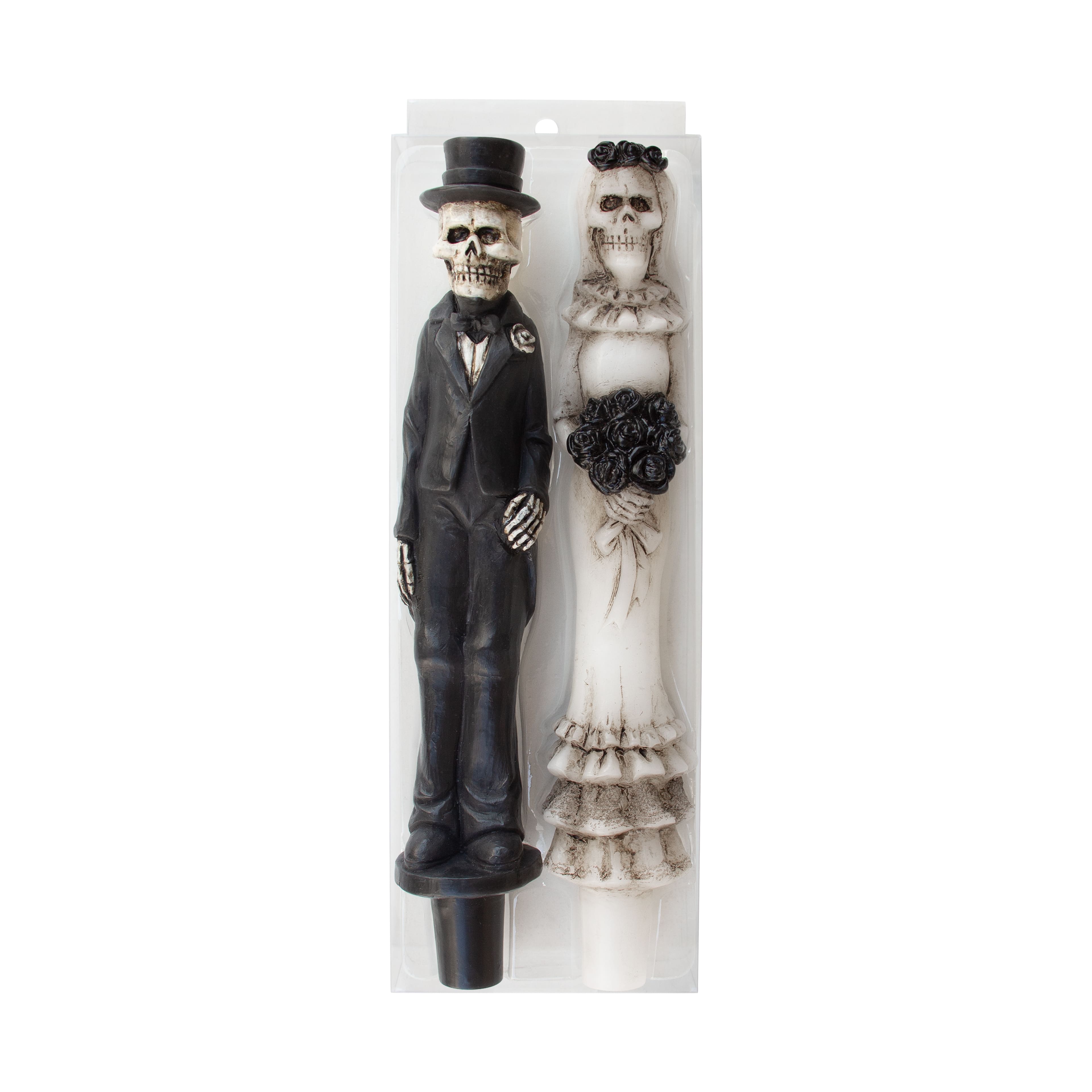 10&#x22; Skeleton Bride &#x26; Groom Taper Candles, 2ct. by Ashland&#xAE;