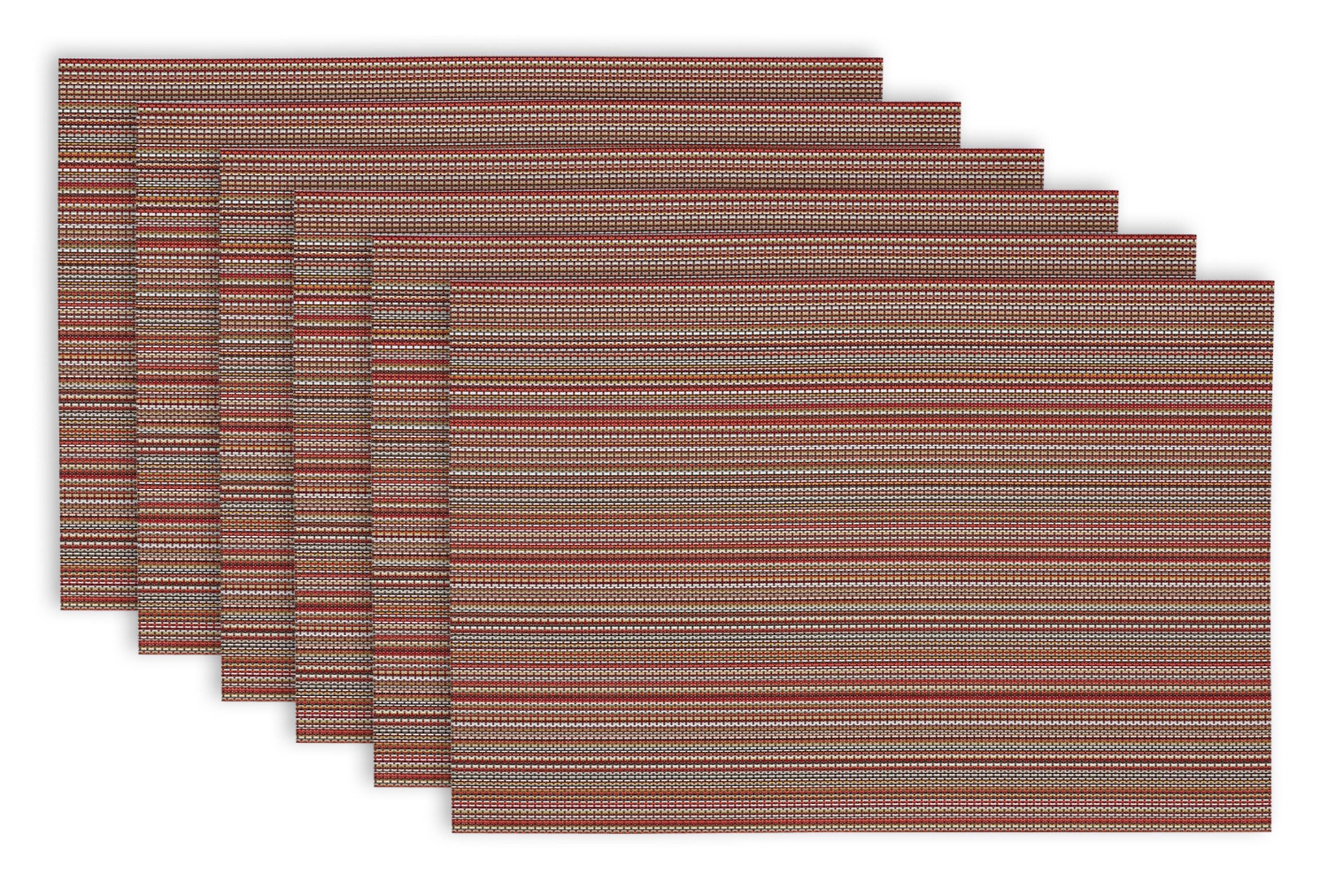 DII® Tango Red Pvc Micro Stripe Placemat (Set of 6)