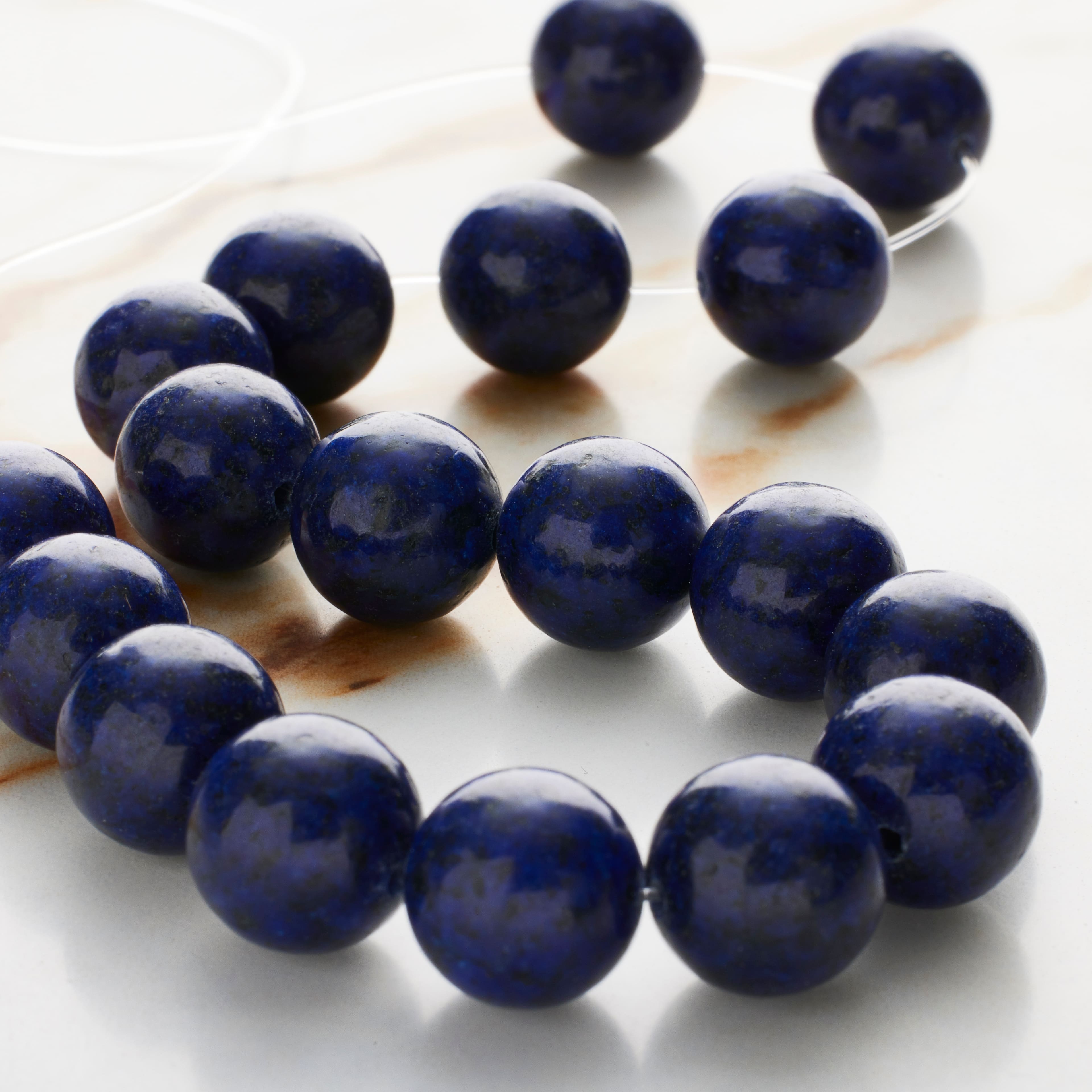 Dark Blue Reconstituted Lapis Round Beads, 10mm by Bead Landing™