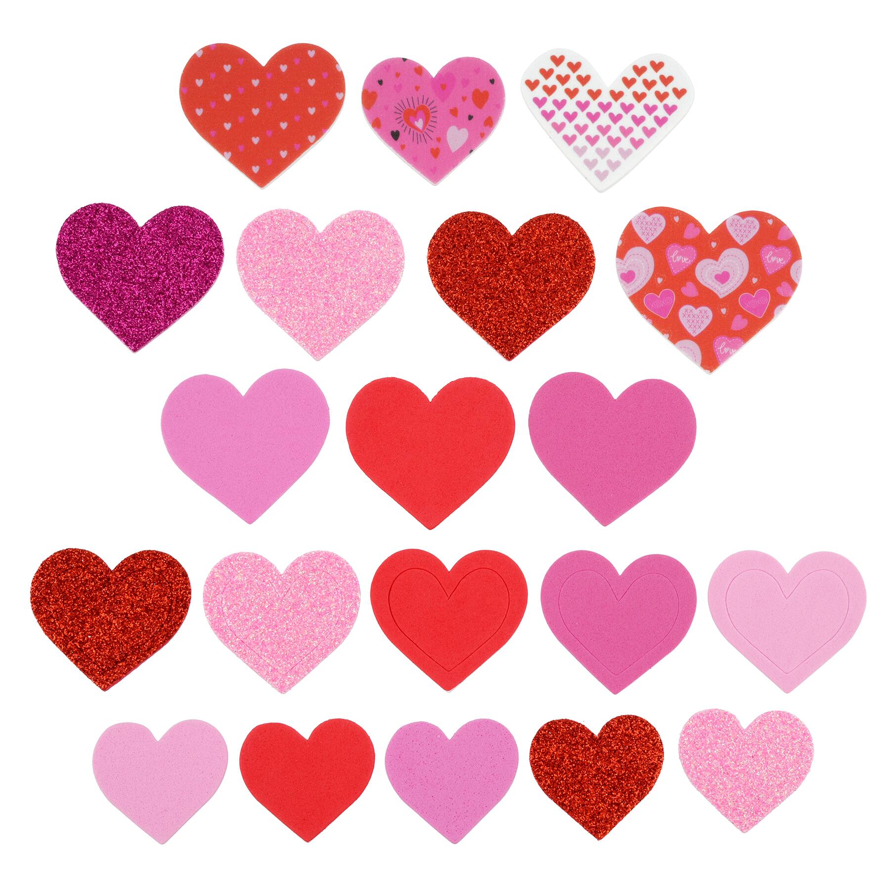 Valentine's Day Iridescent & Glitter Heart Foam Stickers by Creatology | Michaels