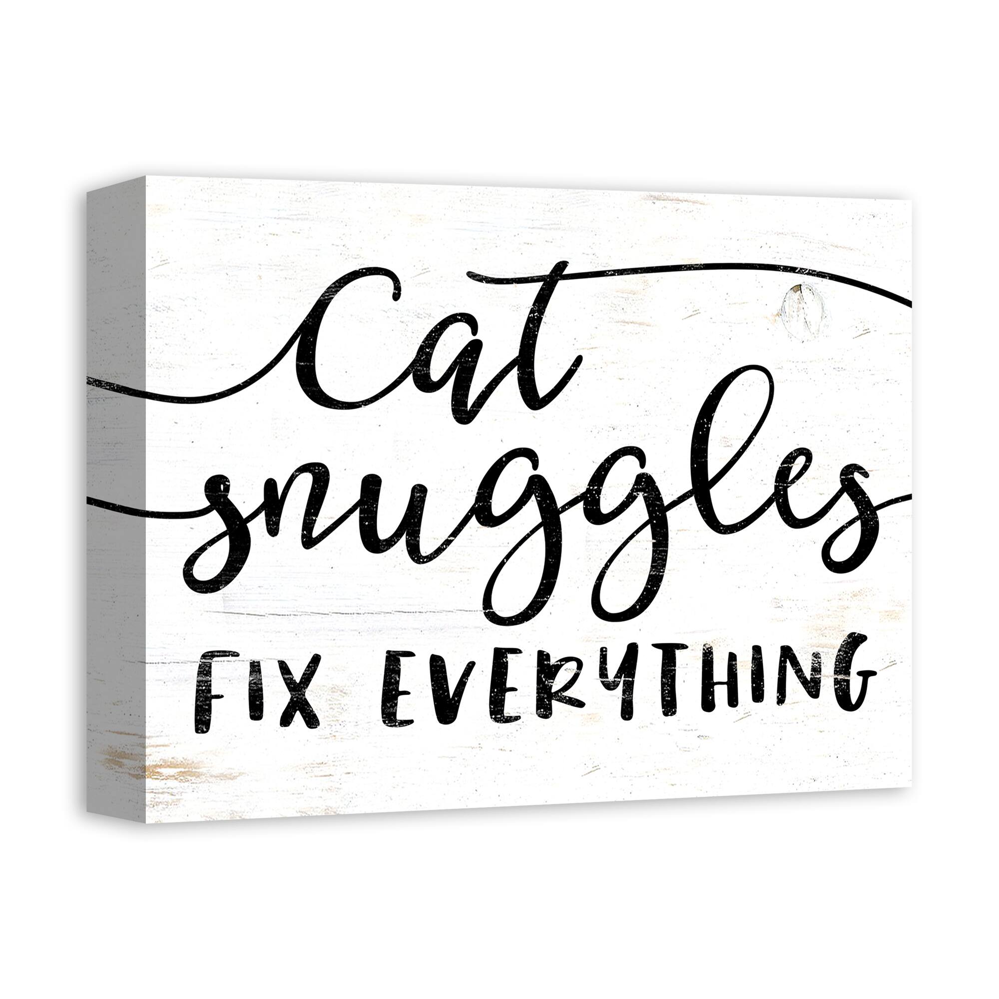 Cat Snuggles Fix Everything Canvas Wall Art