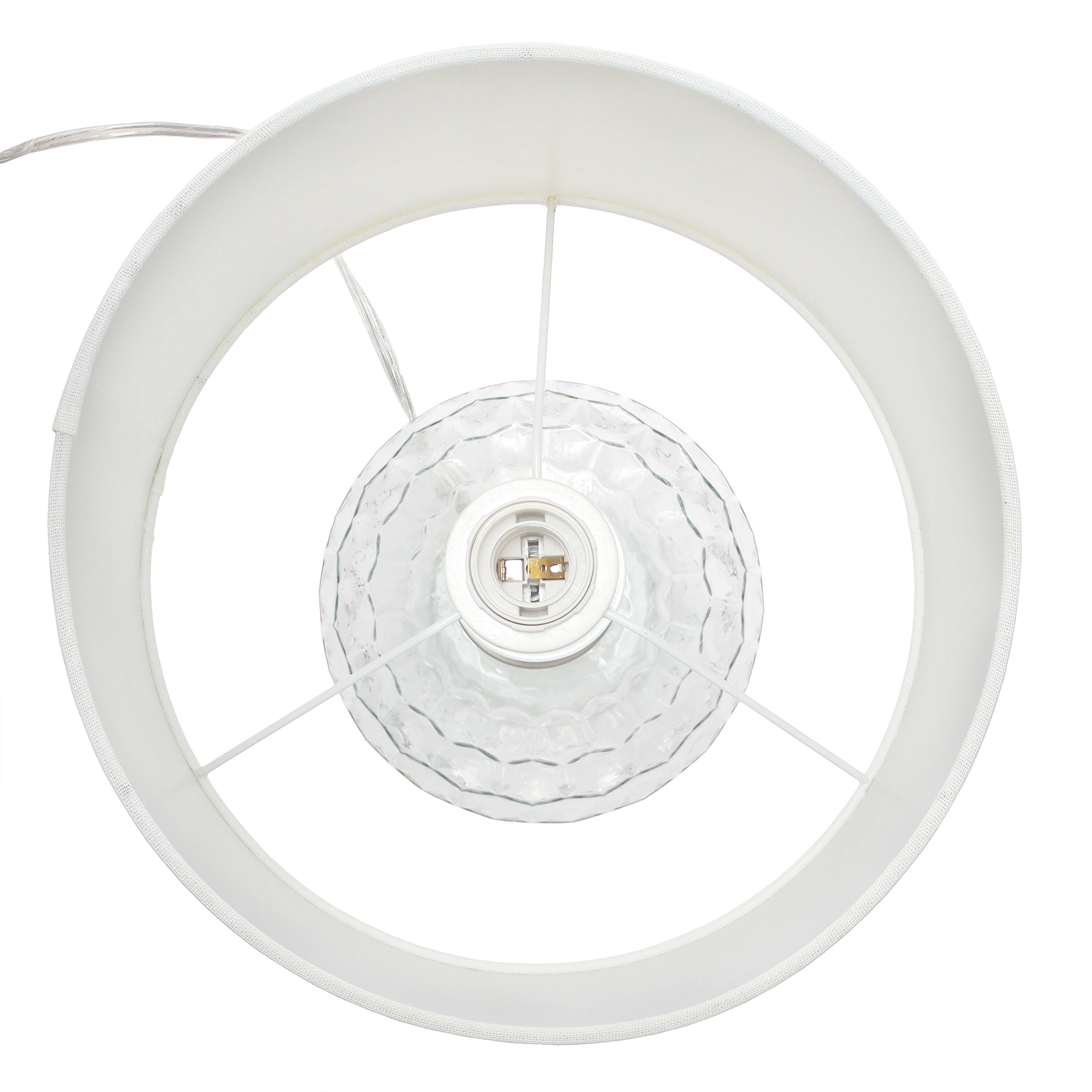 Lalia Home 18&#x22; Clear Honeycomb Glass Table Lamp with White Shade