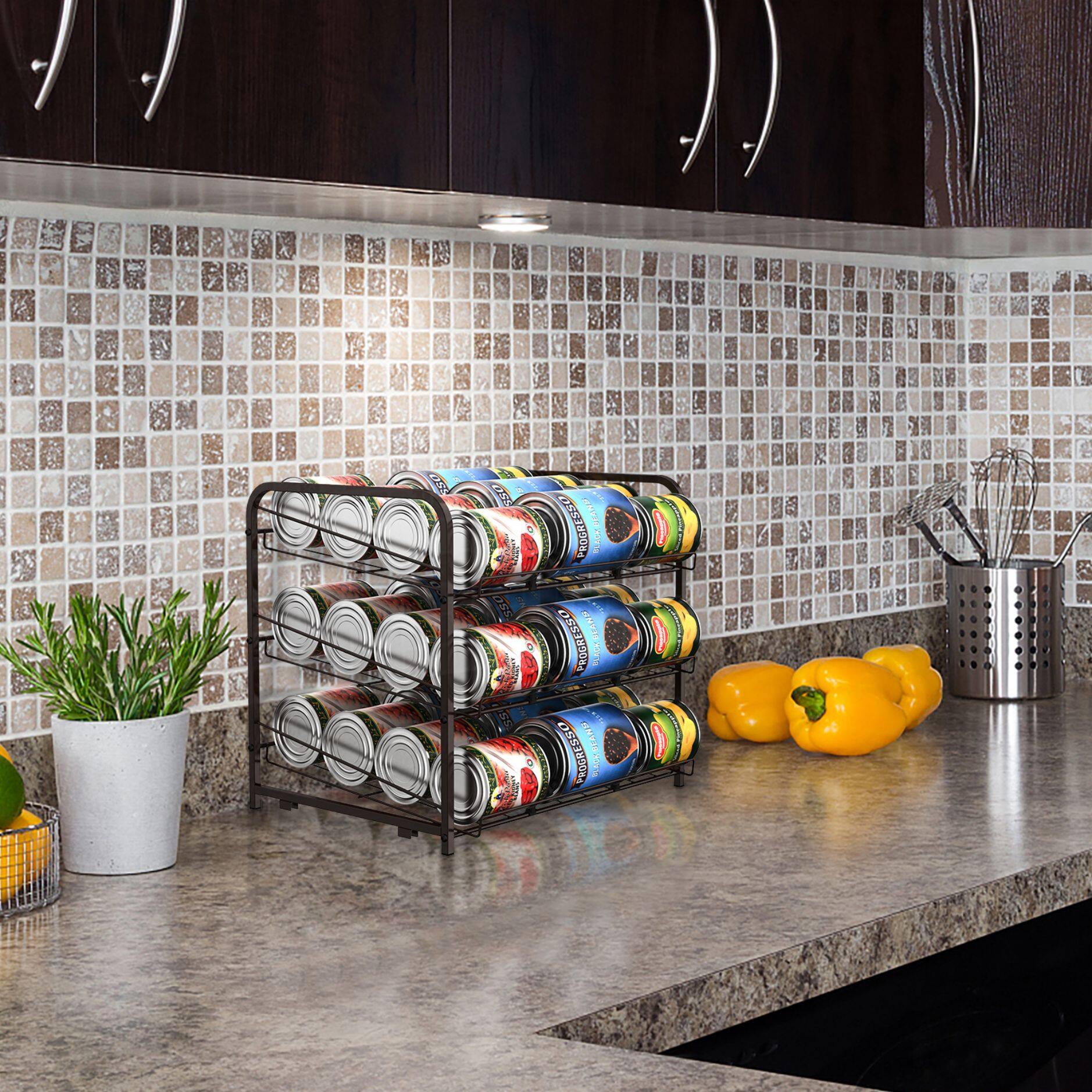 3-Tier Stackable Can Rack Organizer