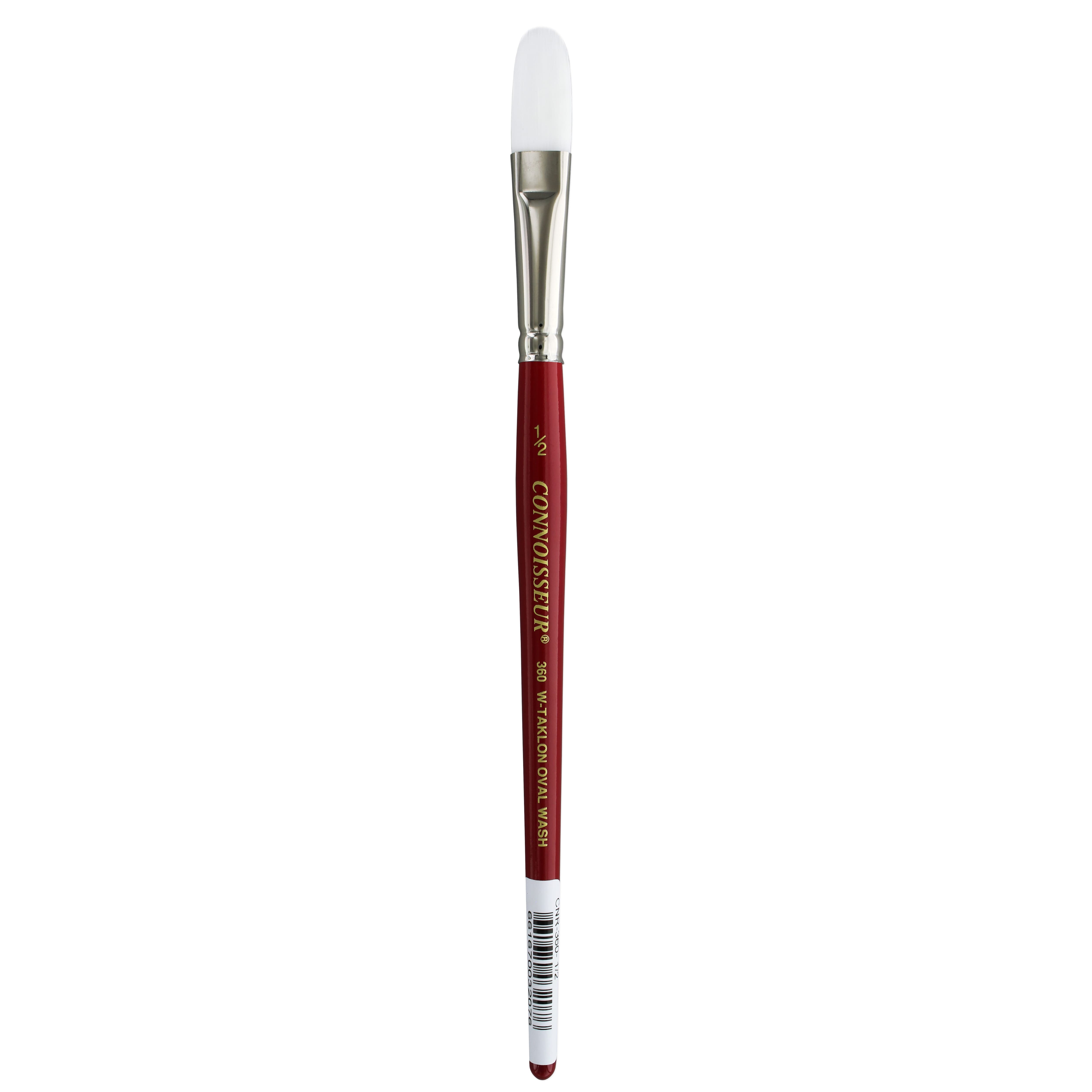 Connoisseur® White Taklon Short Handle Oval Brush