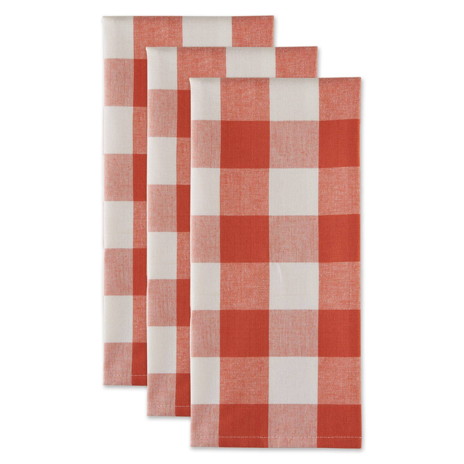 DII&#xAE; Vintage Red Buffalo Check Dish Towels, 3ct.