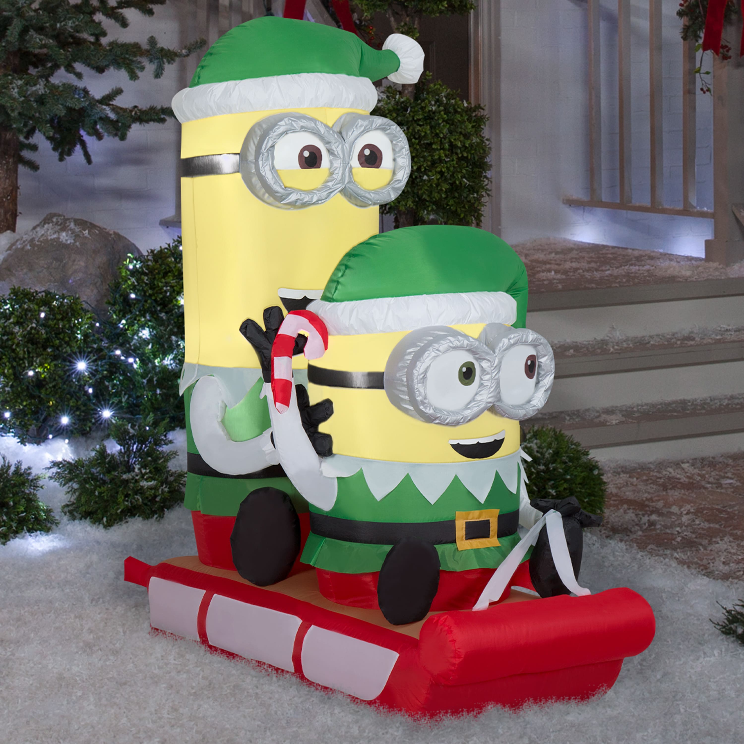 Airblown Universal Minions On Sled Scene Inflatable