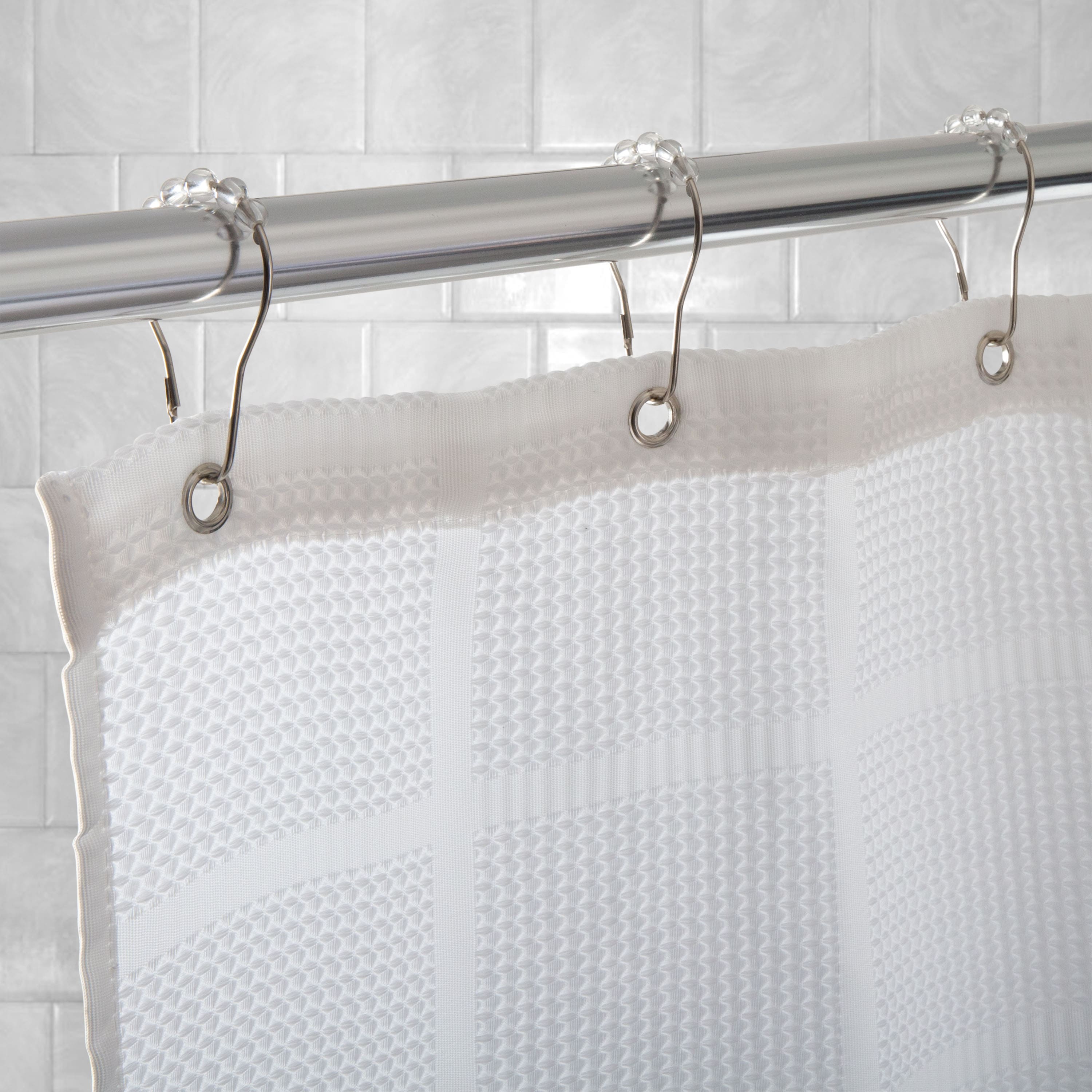 Bath Bliss Clear 12 Piece Shower Curtain Rings