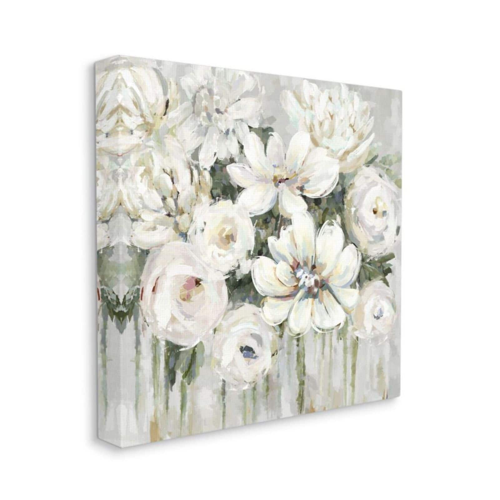 Stupell Industries Abstract White Floral Bouquet with Greenery Wall Accent