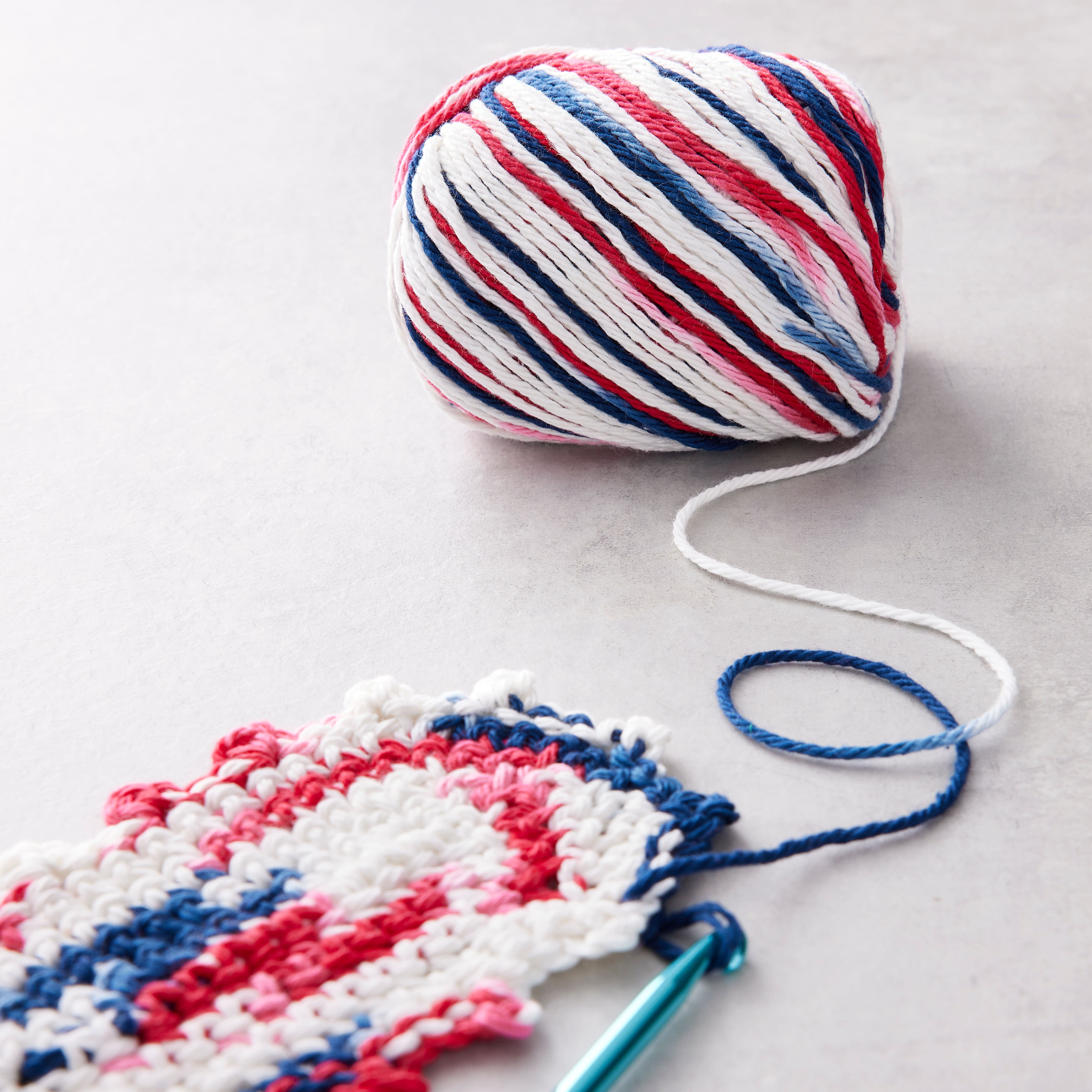 18 Pack: Everyday Cotton&#x2122; Patterned Yarn by Loops &#x26; Threads&#xAE;