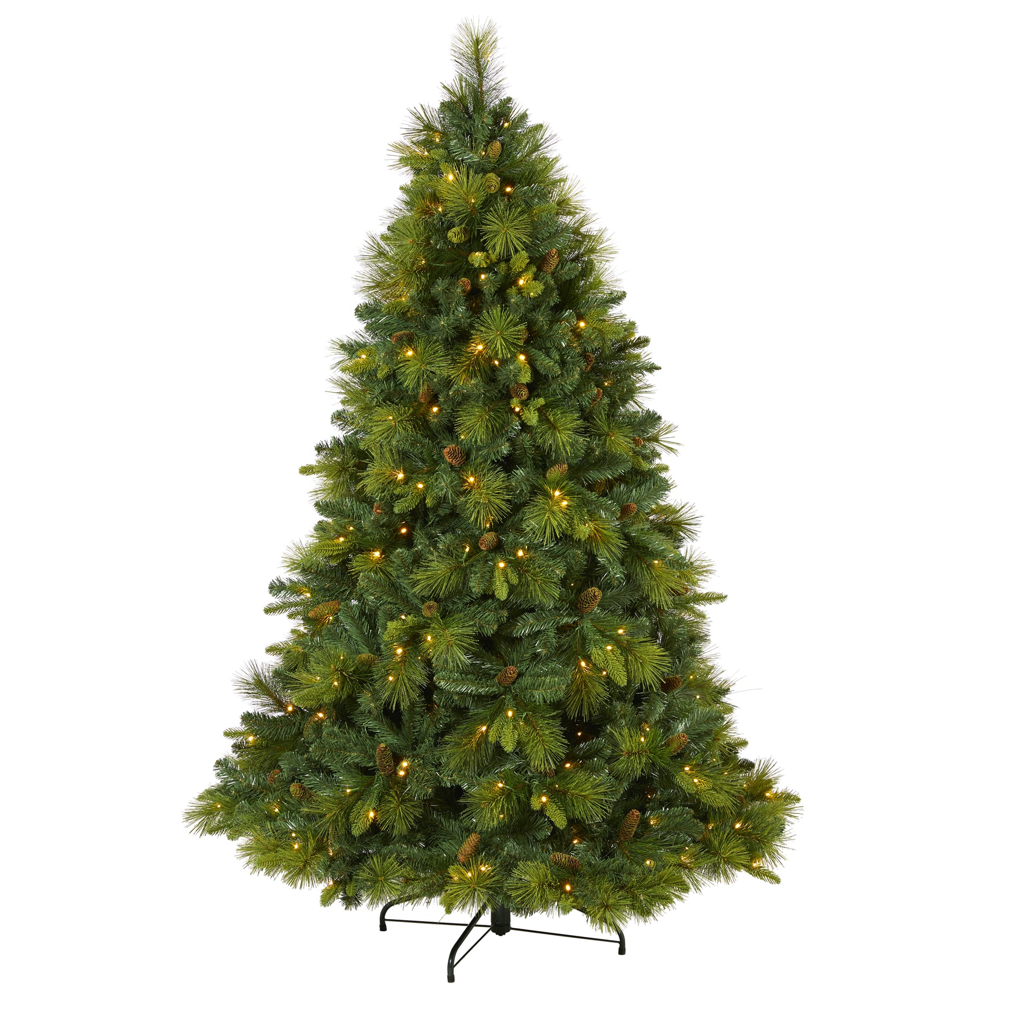6.5ft. Pre-Lit North Carolina Mixed Pine Artificial Christmas Tree, Warm White LED Lights
