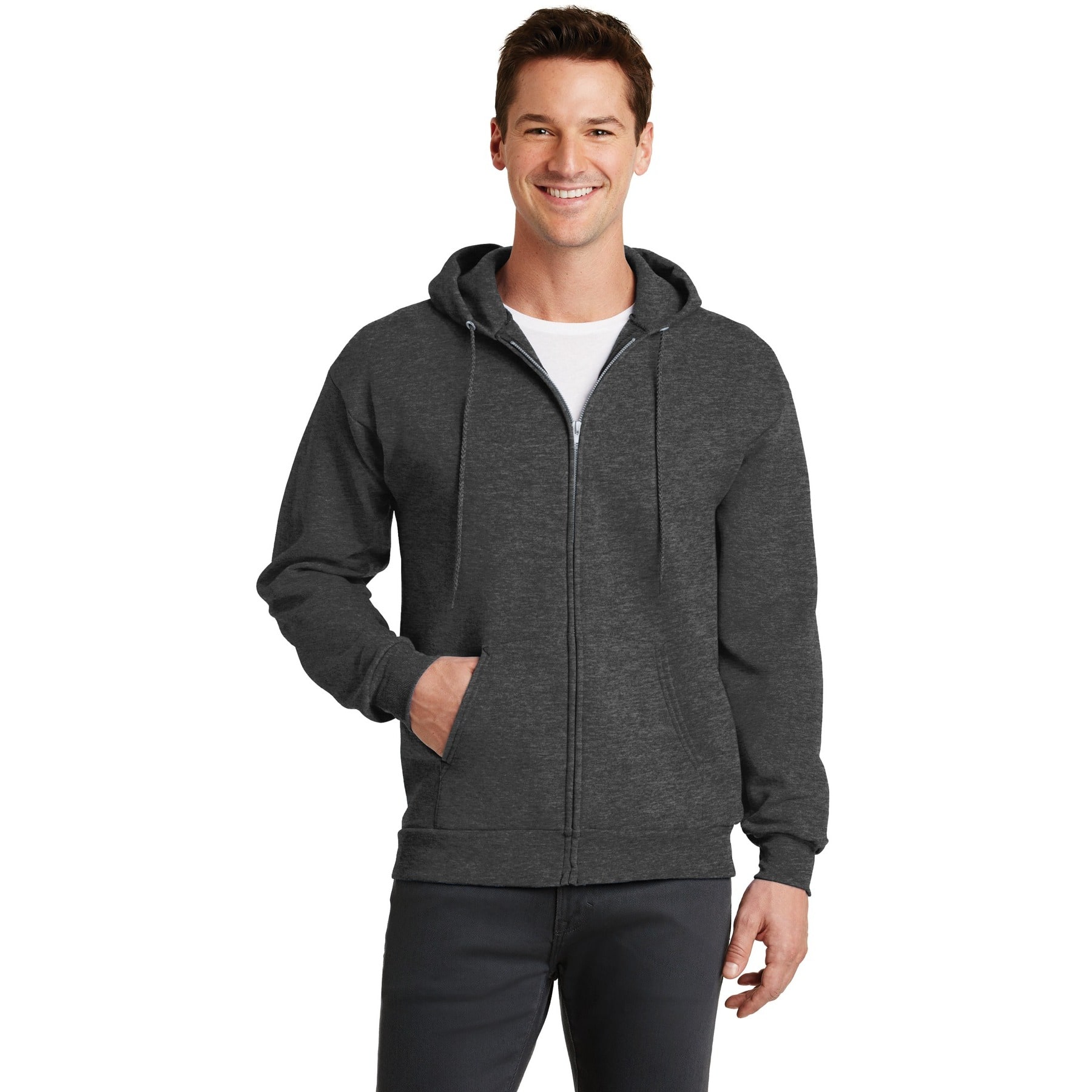 Port &#x26; Company&#xAE; Neutrals Core Fleece Full-Zip Hooded Sweatshirt