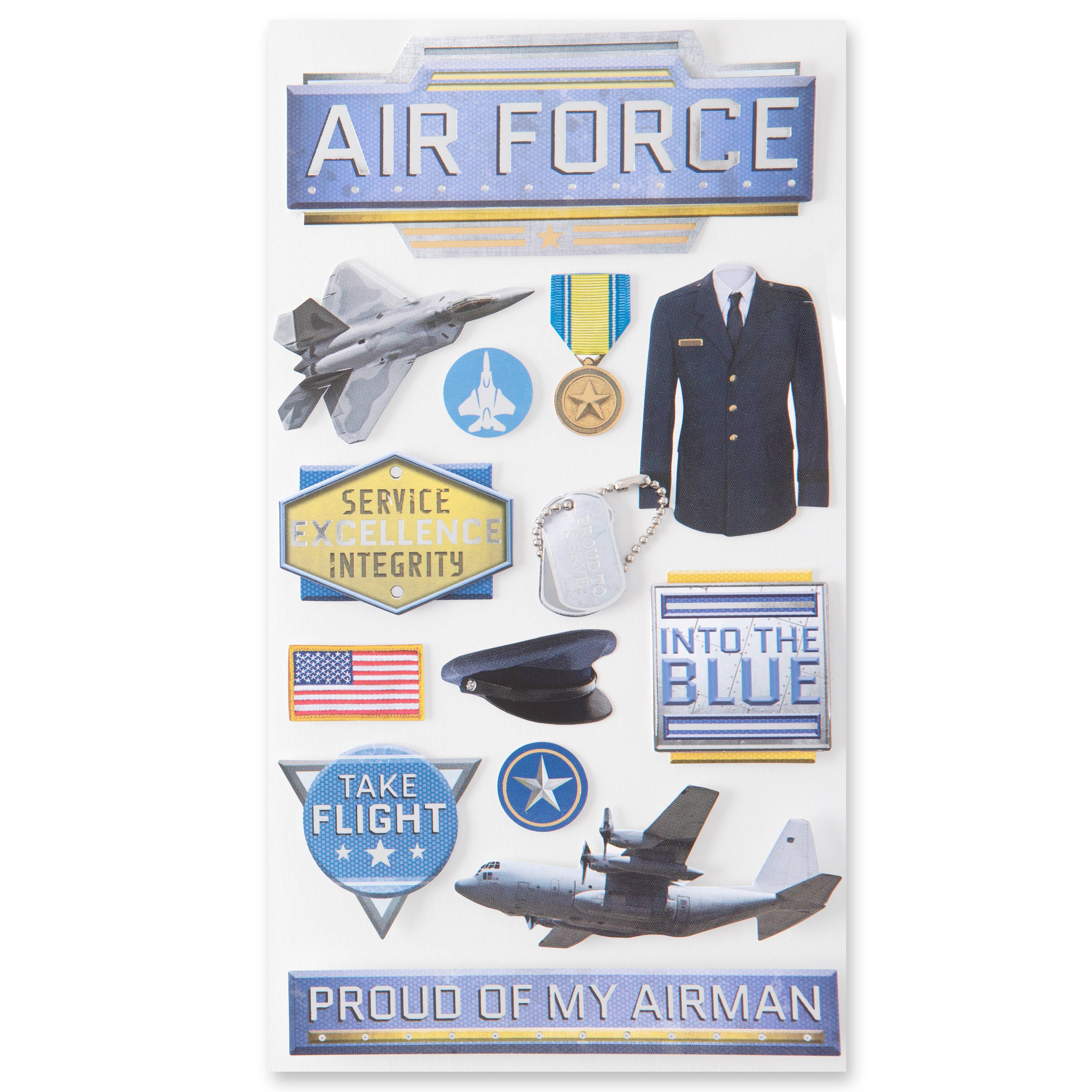 12 Pack: Air Force Dimensional Stickers by Recollections™
