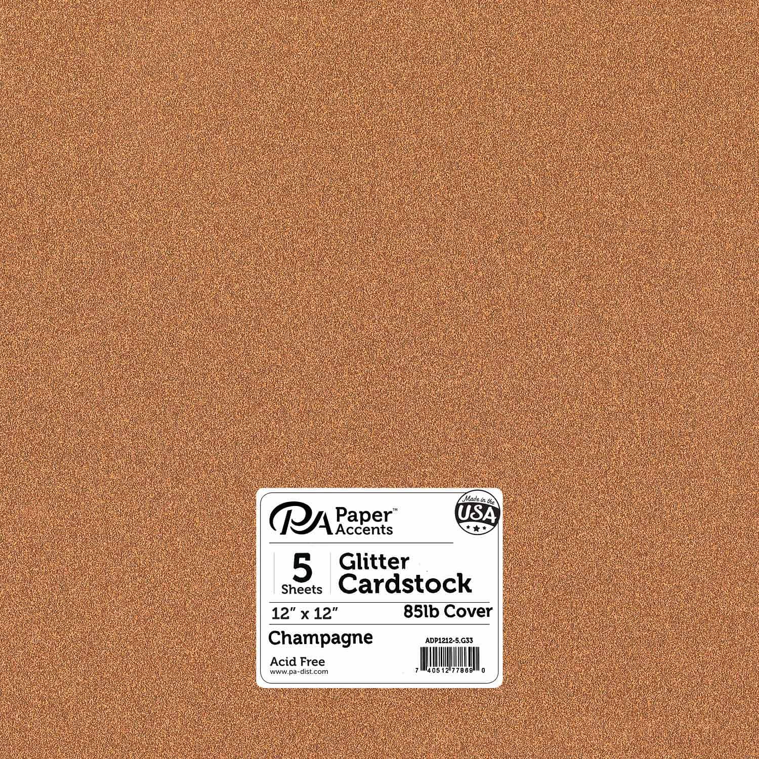 PA Paper™ Accents 12" x 12" Glitter Cardstock, 5 Sheets