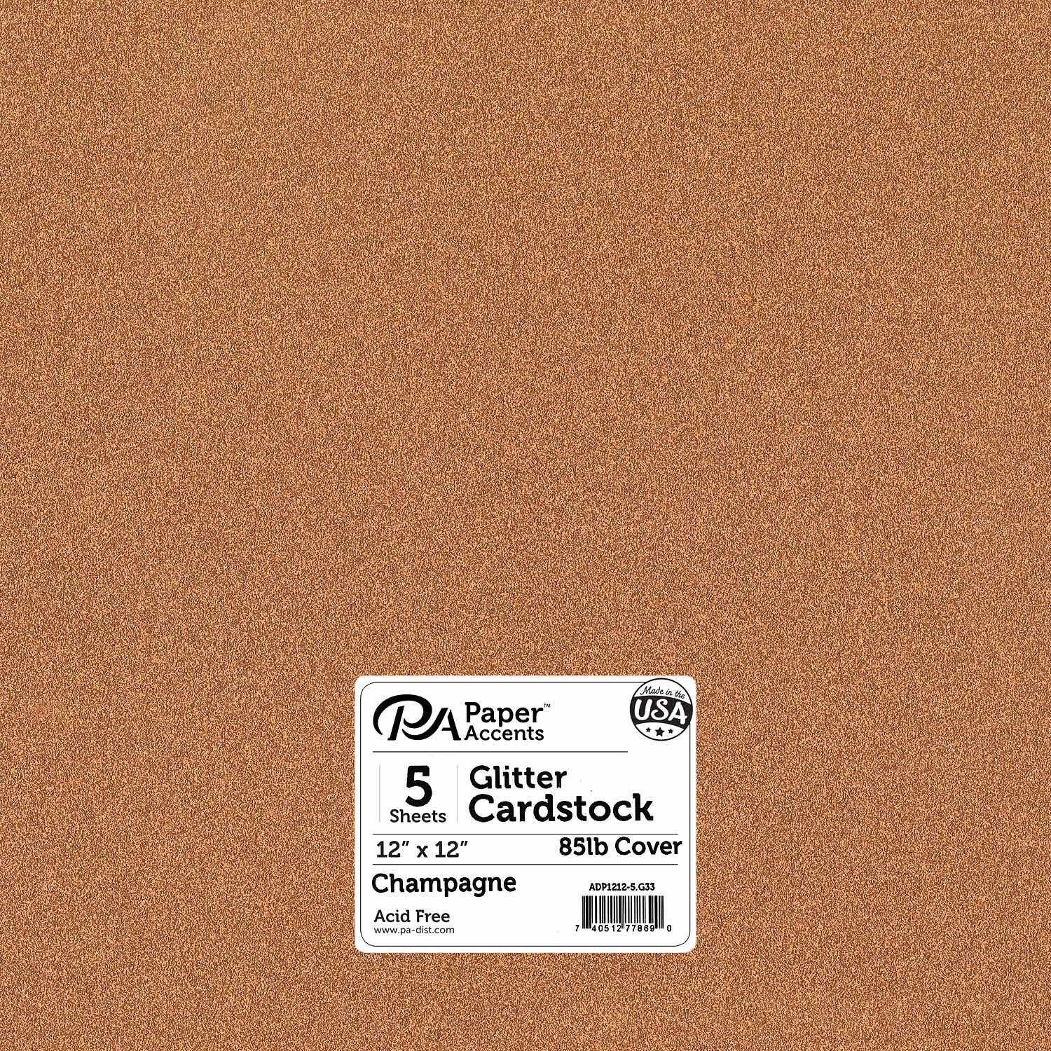 PA Paper™ Accents 12" x 12" Glitter Cardstock, 5 Sheets