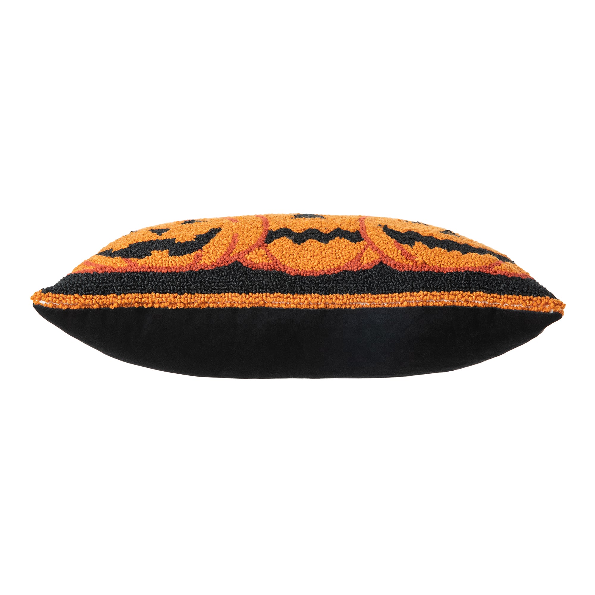 Glitzhome&#xAE; 18&#x22; x 12&#x22; Hooked Halloween Pumpkins Pillow