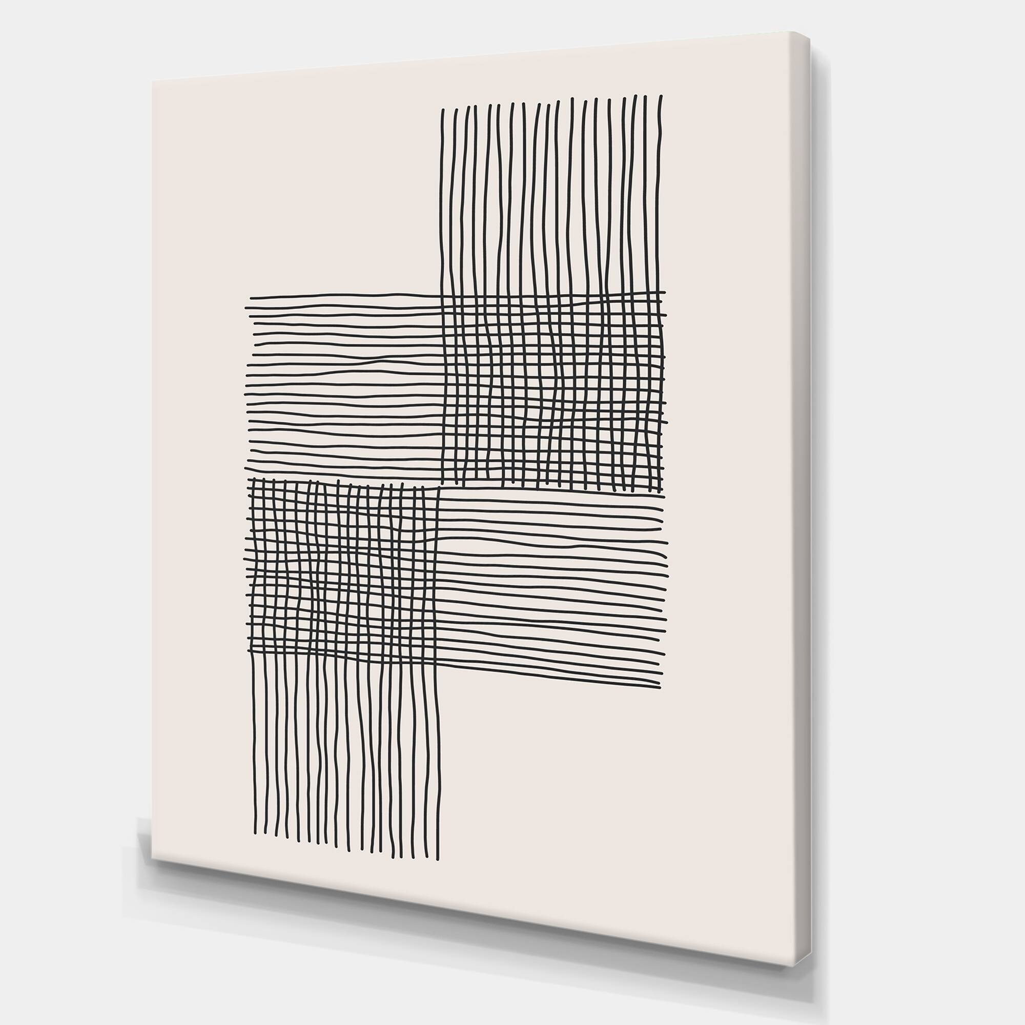 Designart - Minimal Geometric Compostions Of Elementary Forms XIX - Modern Canvas Wall Art Print