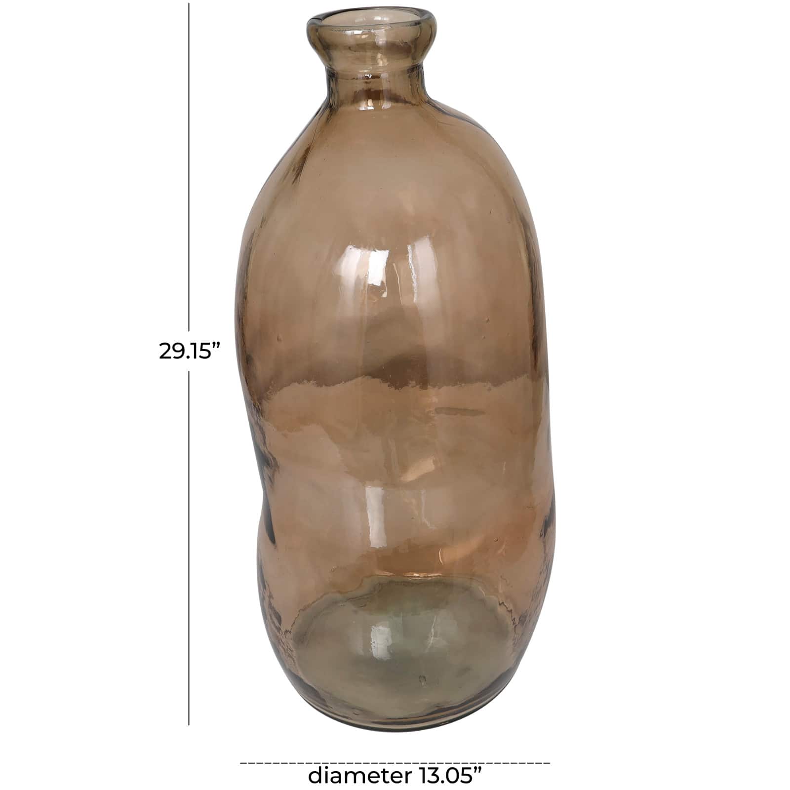 29&#x22; Brown Spanish Bottle Glass Vase