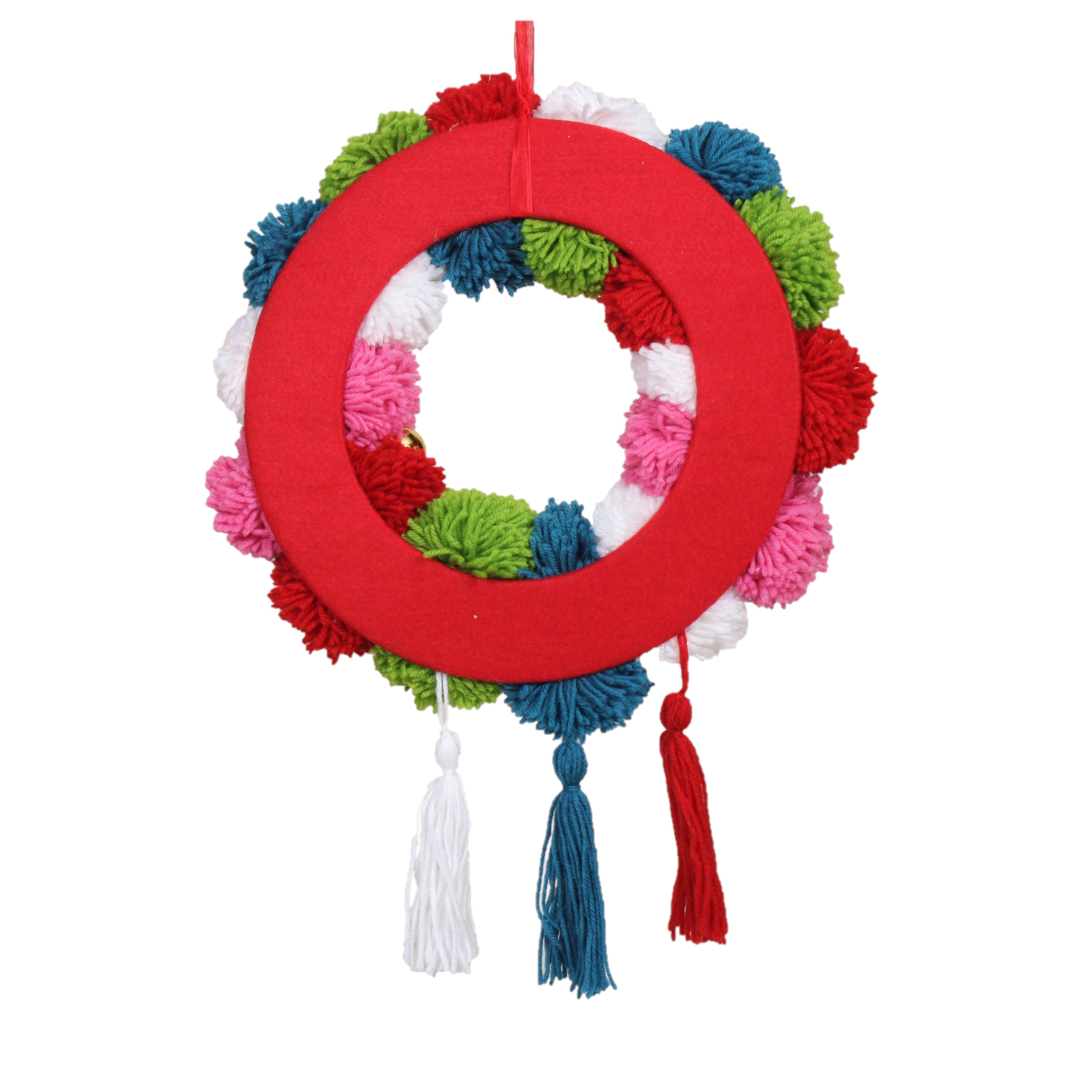 legeplads bringe handlingen Bær 19" Colorful Pom-pom Wreath by Ashland® | Michaels