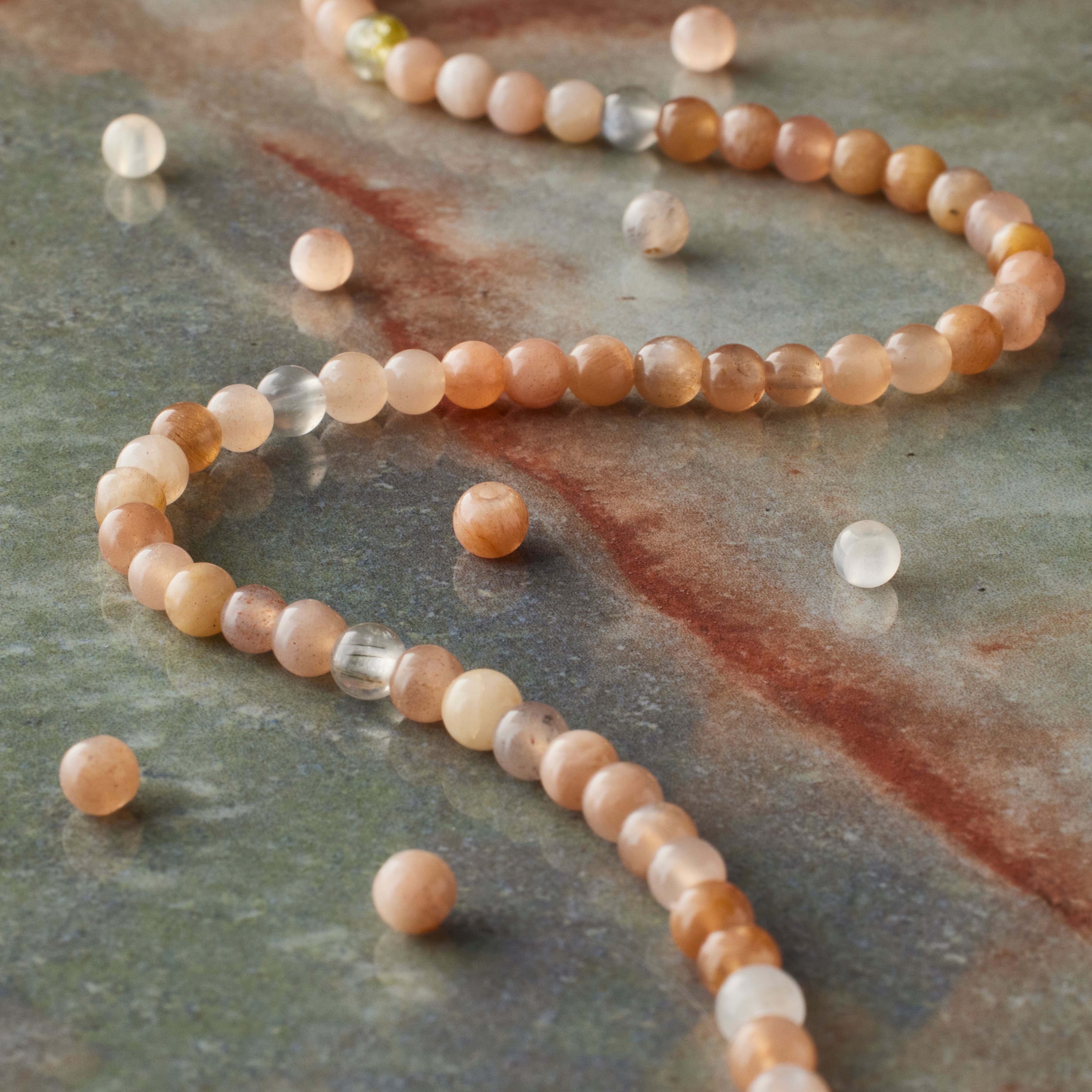 12 Pack: Sunstone Round Beads, 4mm by Bead Landing™