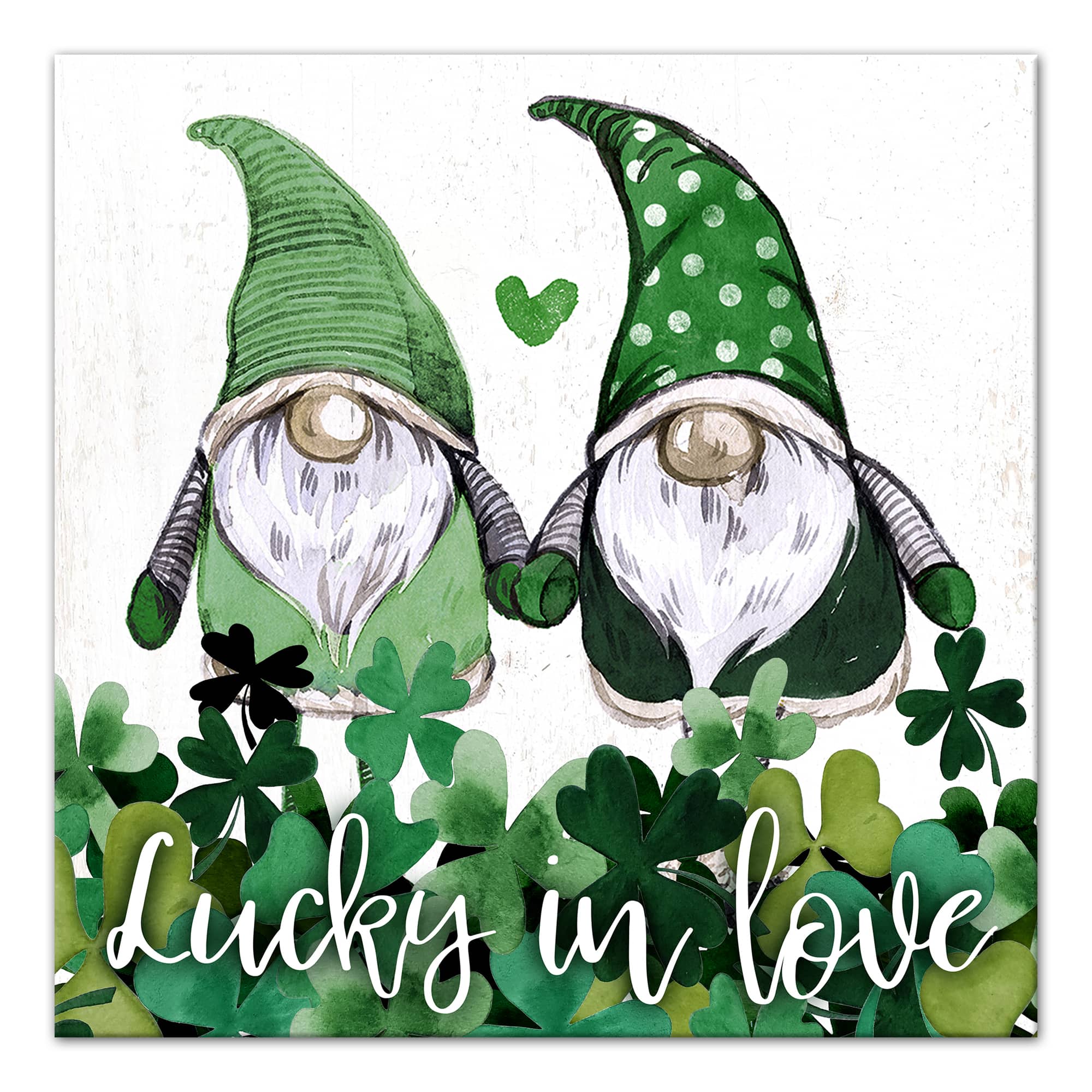 Lucky Love Gnomes 16&#x22; x 16&#x22; Canvas Wall Art