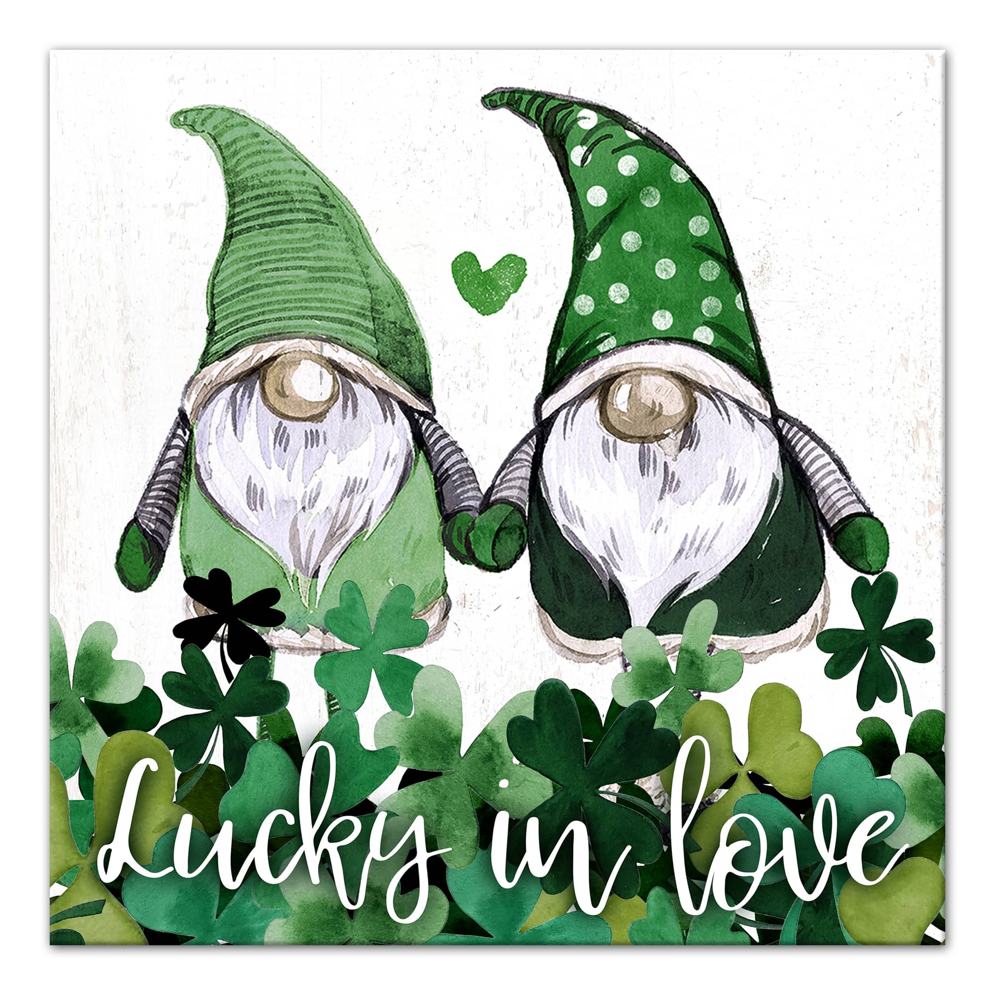Lucky Love Gnomes 16" x 16" Canvas Wall Art