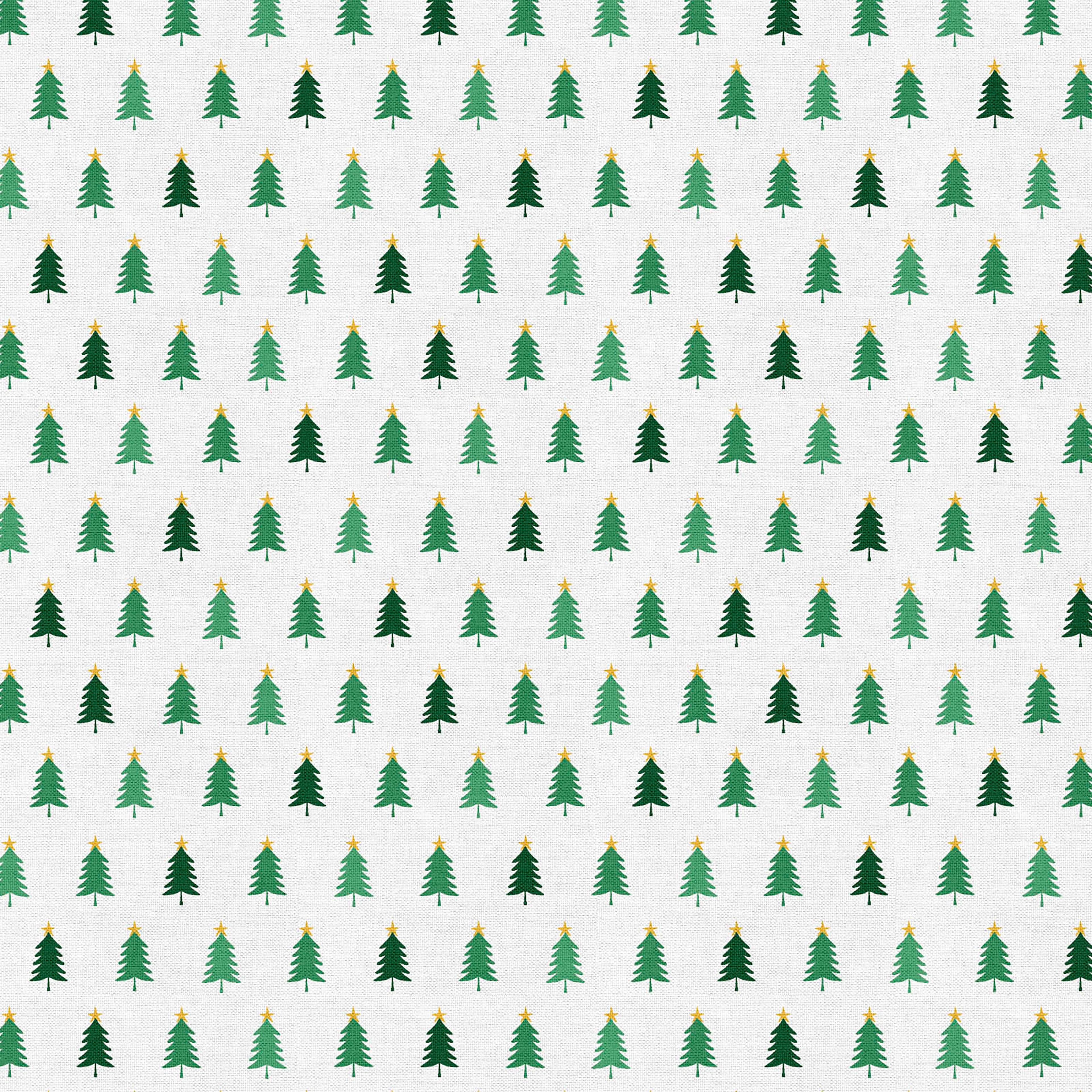 Fabric Editions White Oh Christmas Tree Cotton Fabric