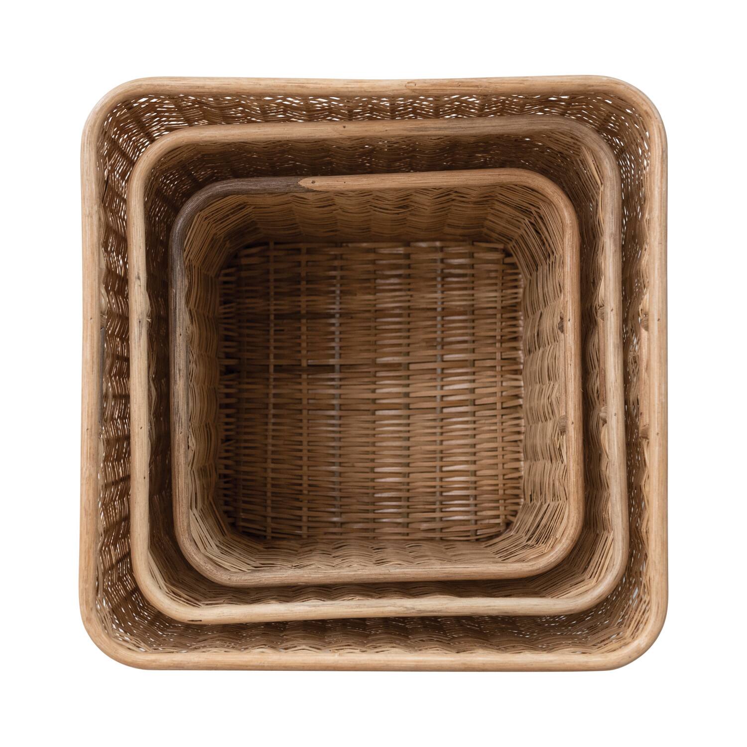 Hello Honey&#xAE; Natural Handmade Palm &#x26; Rattan Basket Storage Set with Handles