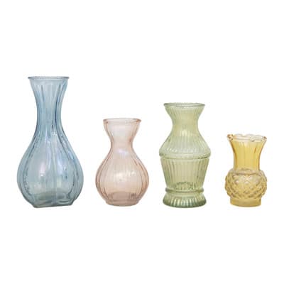 Debossed Colored Glass Vase Set | Michaels