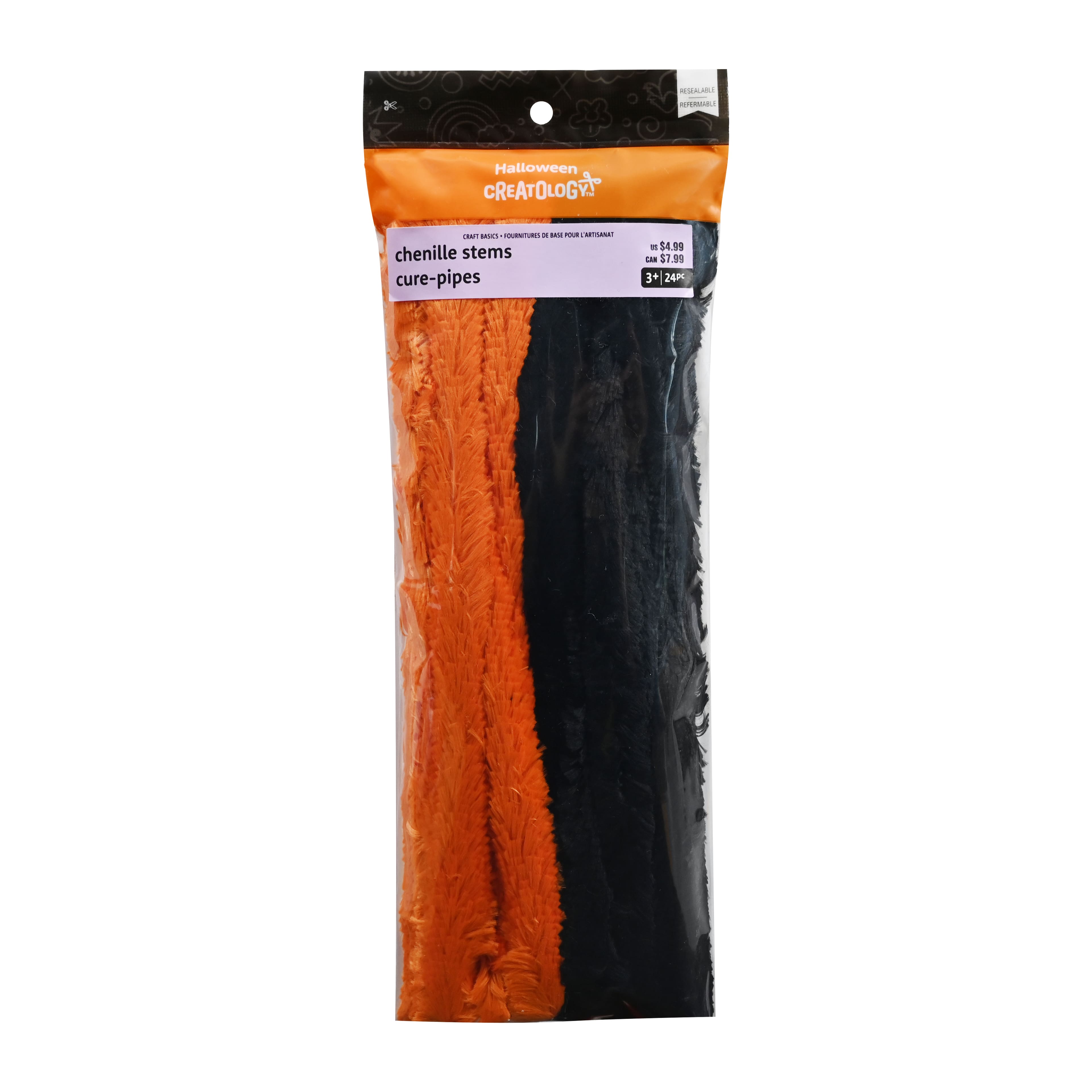 Jumbo Orange & Black Chenille Stems, 24ct. by Creatology™