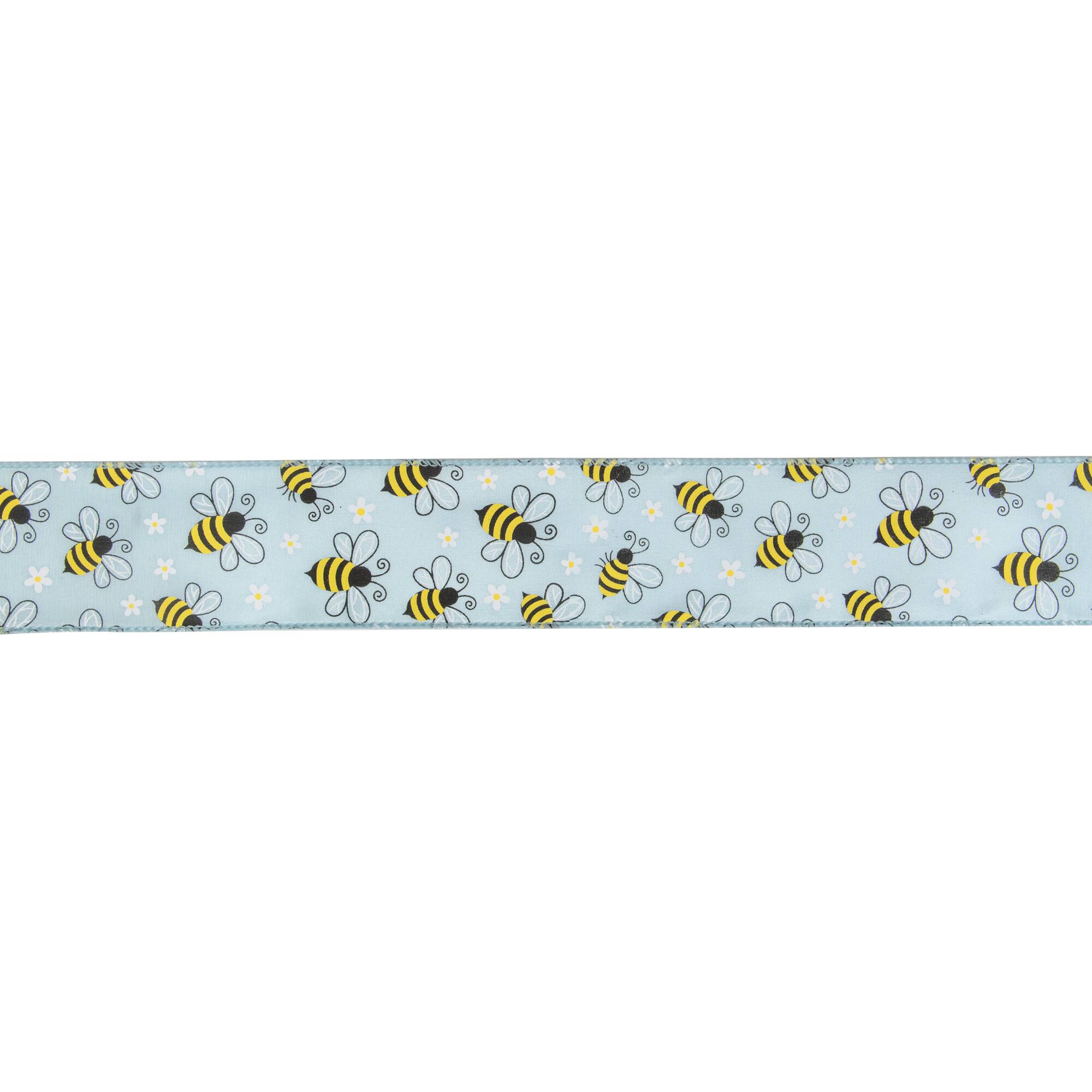 2.5" x 10yd. Bumblebee Design Wired Spring Craft Ribbon