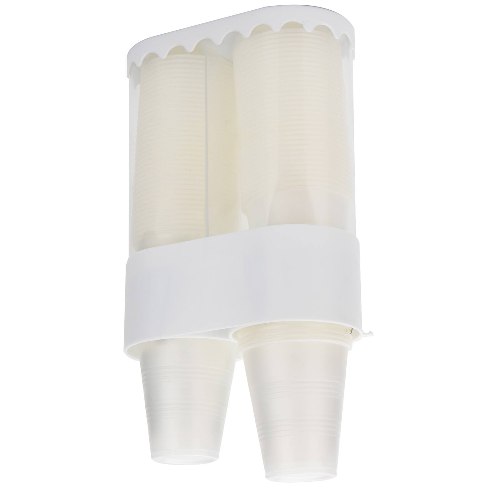 Mind Reader White Double-Tube Top Fill Disposable Cup Dispenser