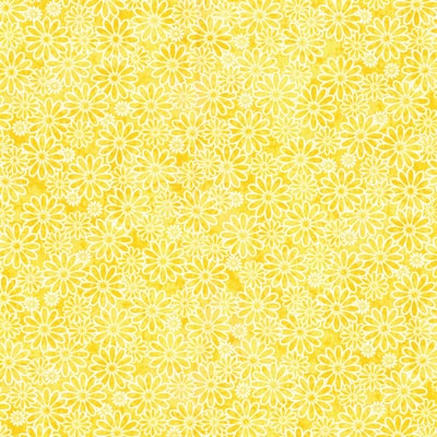 Fabric Traditions Yellow Tonal Daisies Cotton Fabric