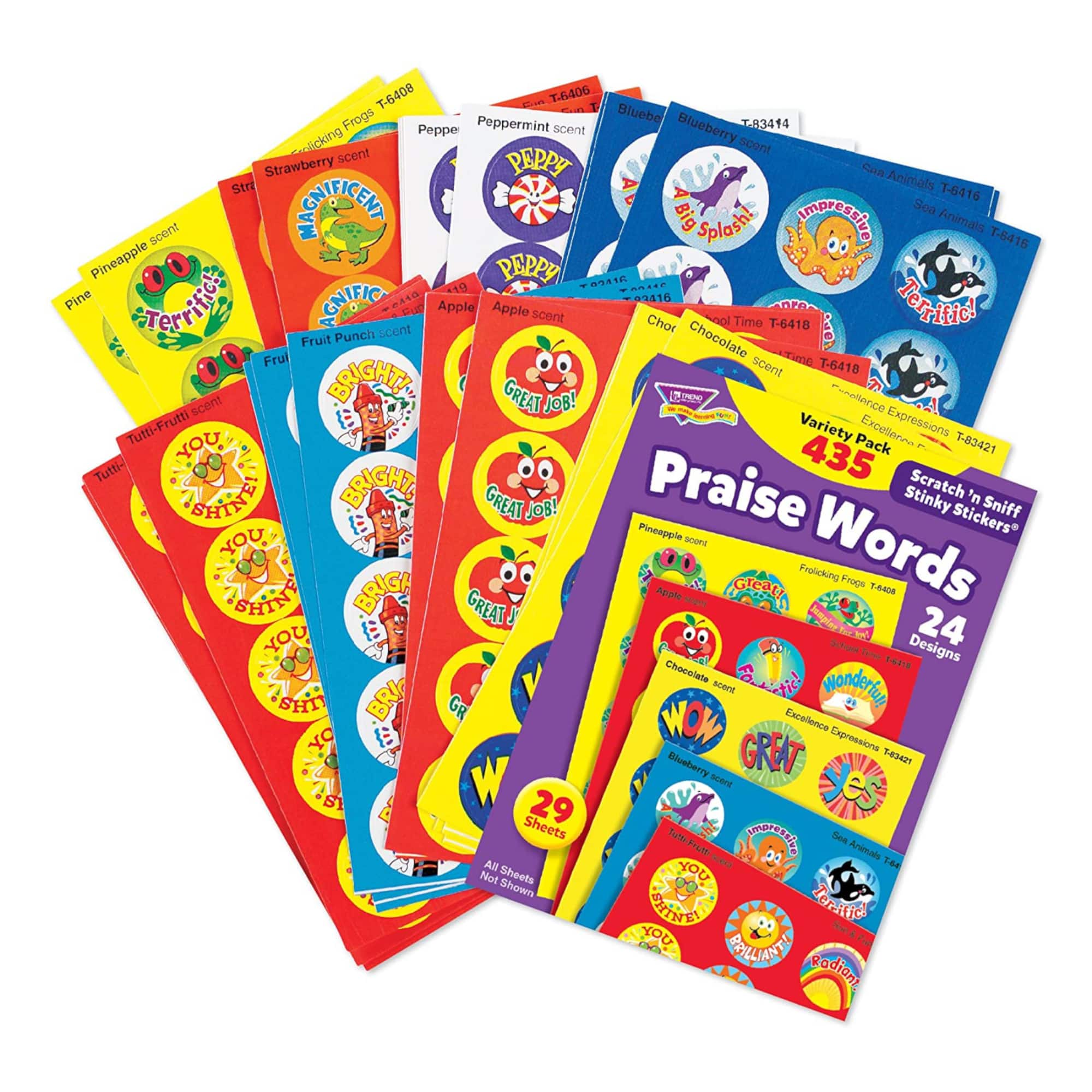 Trend Enterprises&#xAE; Praise Words Scratch &#x27;n Sniff Stinky Stickers&#xAE; Variety Pack