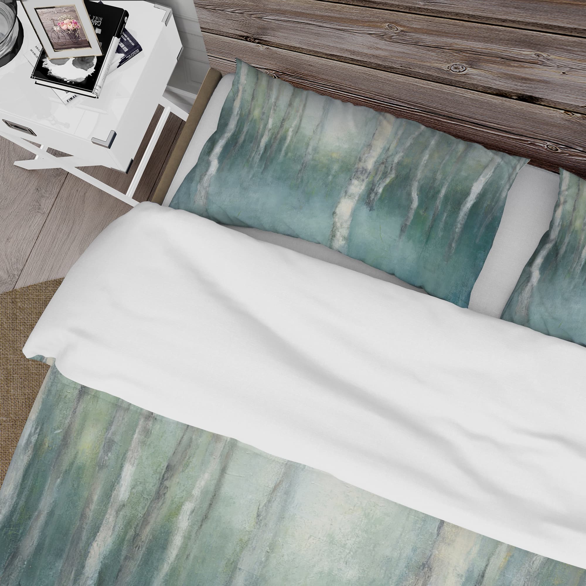 Designart &#x27;Green Forest Dream&#x27; Cottage Bedding Set - Duvet Cover &#x26; Shams