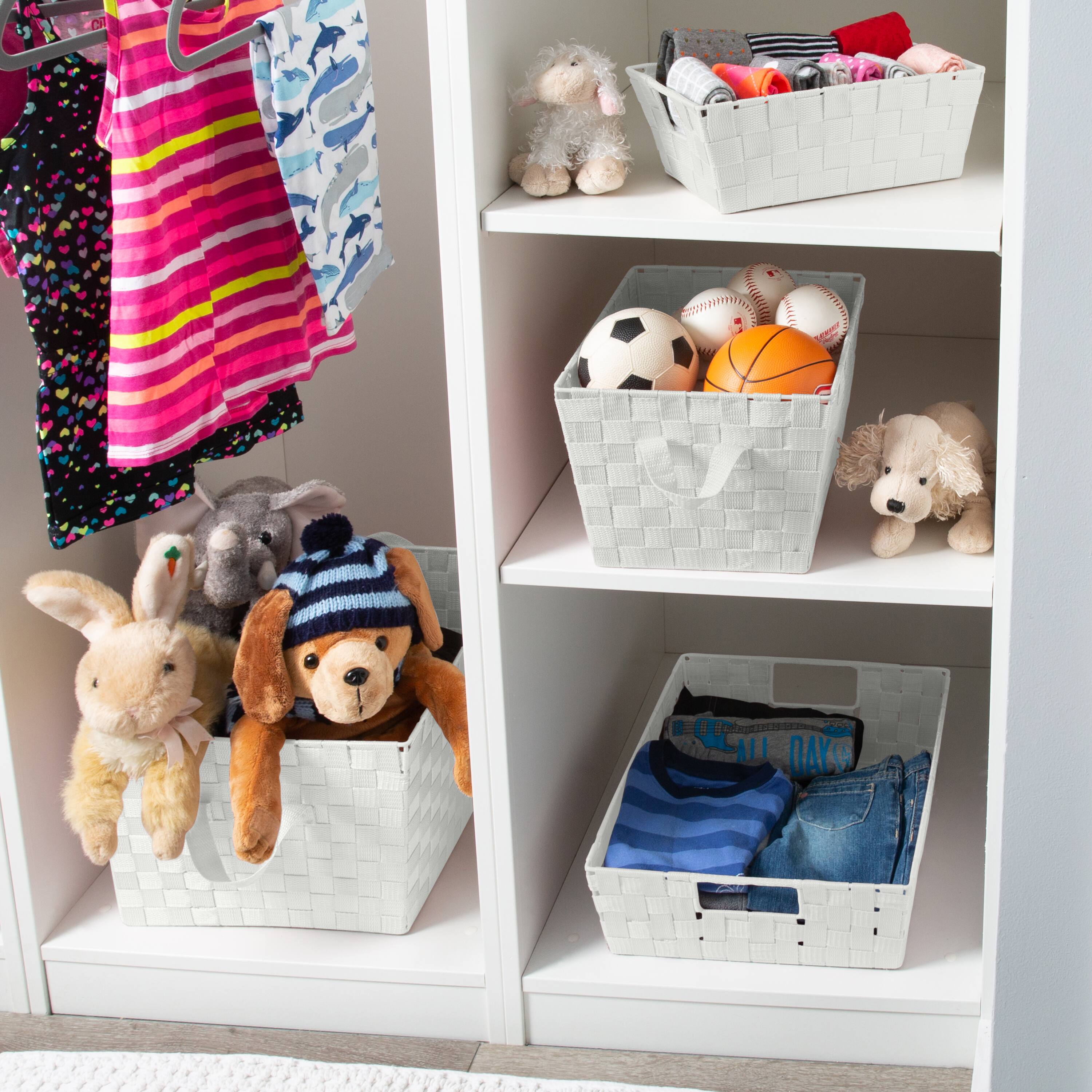 Simplify Heather Gray Large Storage Shelf Tote Set