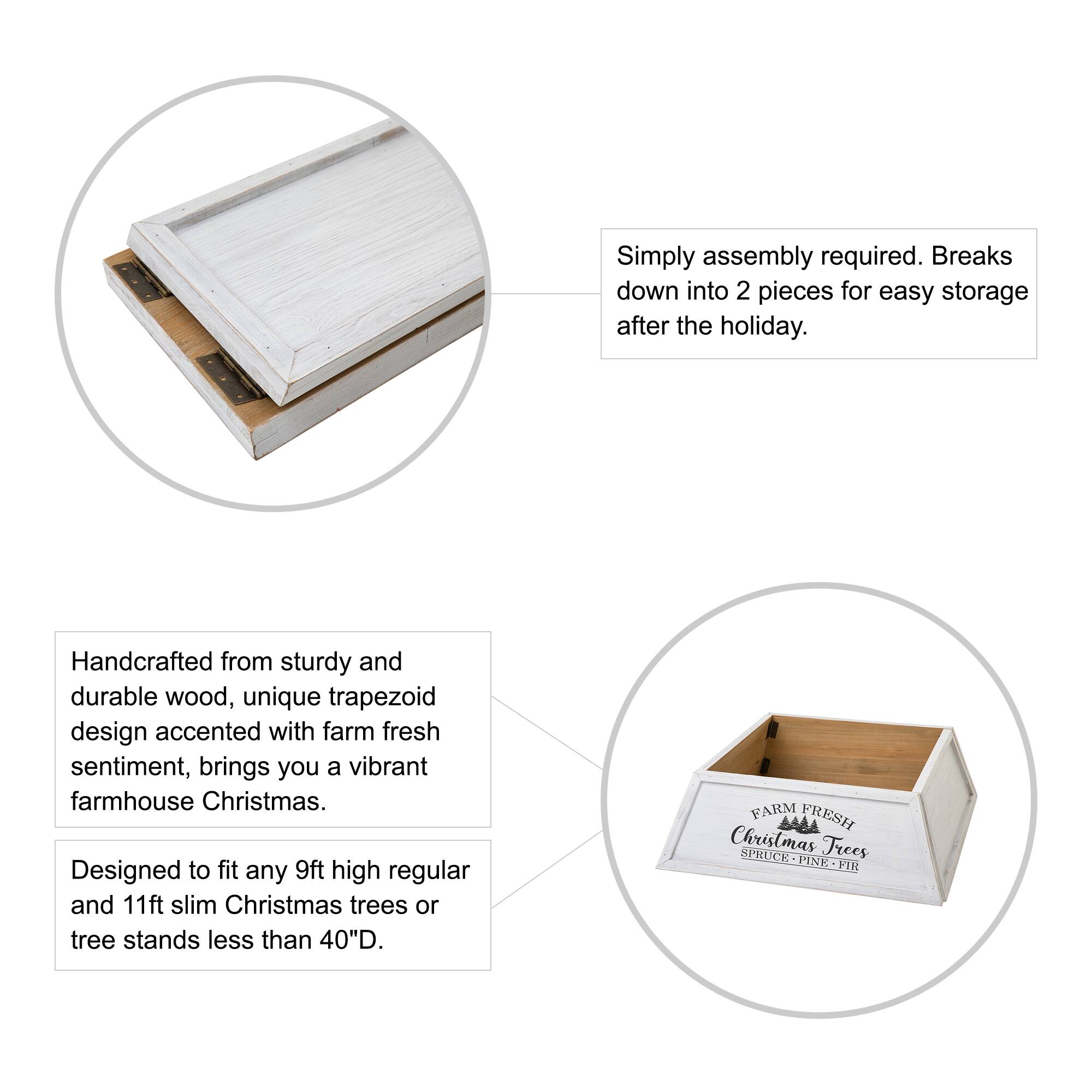 Glitzhome® 32" White Trapezoid Farm Fresh Christmas Tree Collar