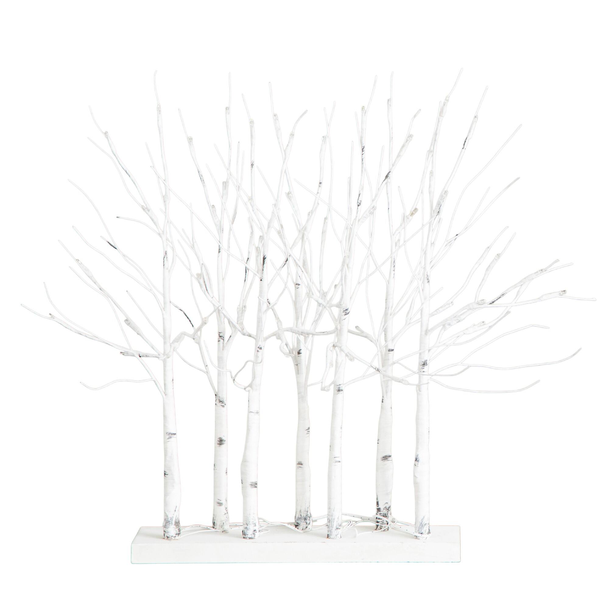 2ft. Pre-Lit Artificial White Birch Centerpiece with 84 LED Lights