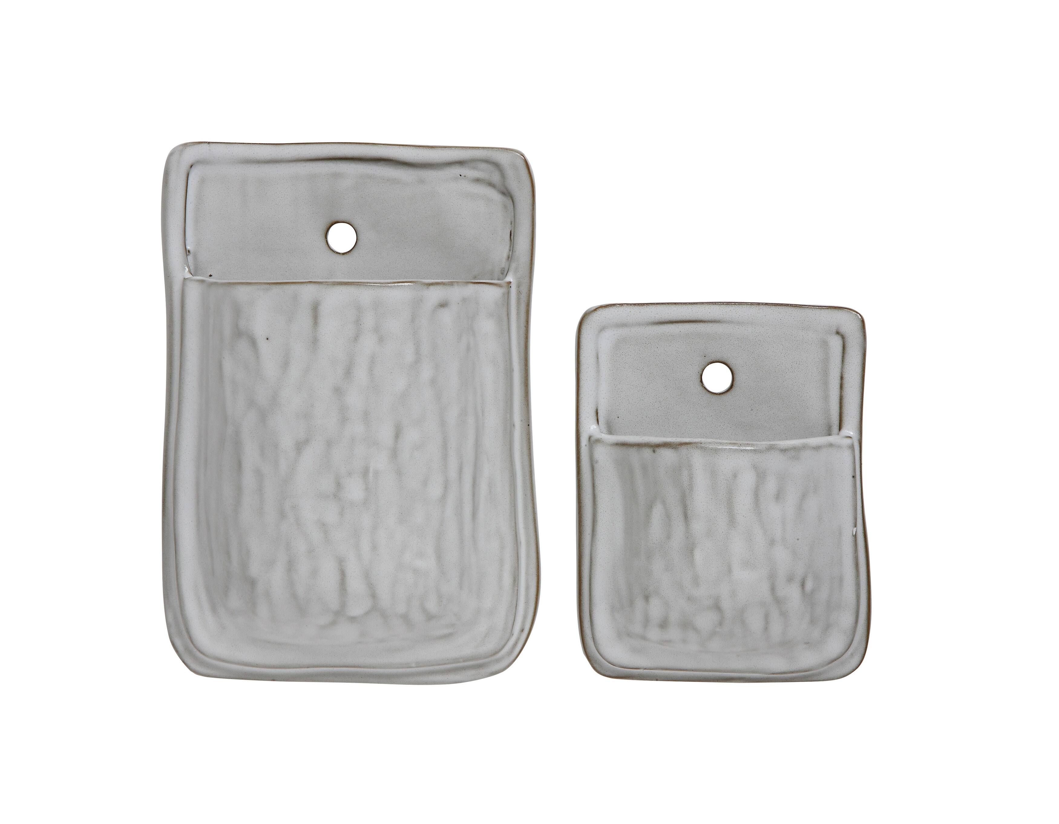 Hello Honey® 8" Large White Square Terra Cotta Wall Planter